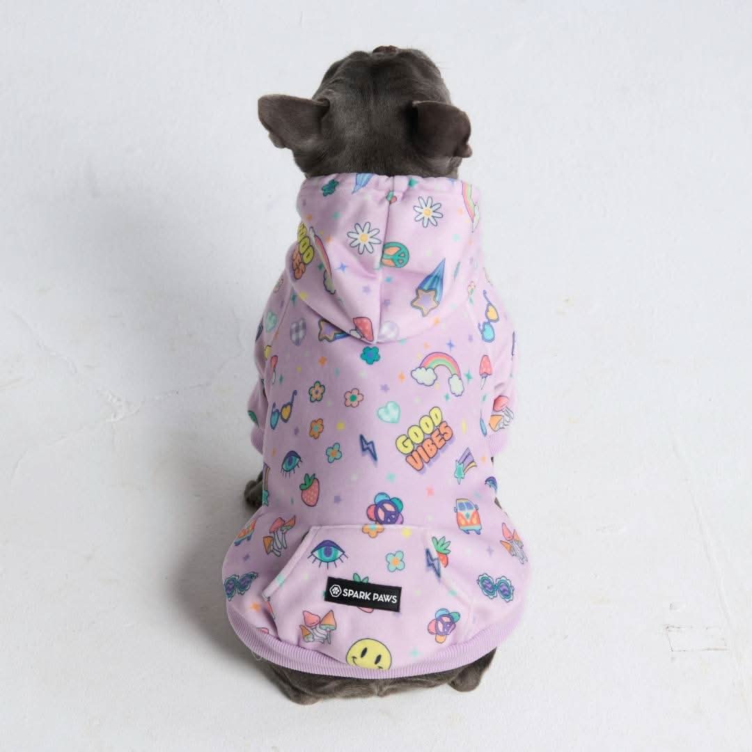 Good Vibes Dog Hoodie - Purple - Image 5