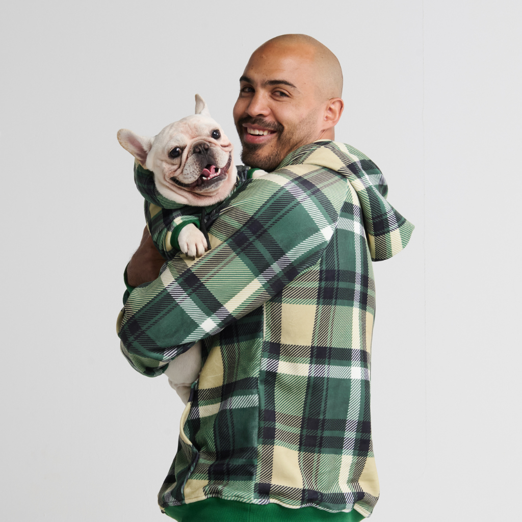 Green Plaid Dog Hoodie - Image 12