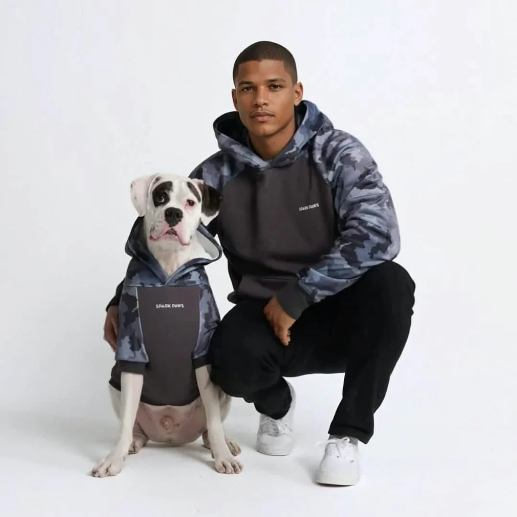 Grey Camo Dog Hoodie - Image 11