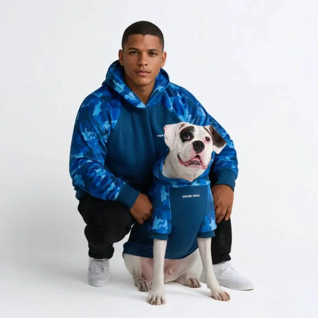 Blue Camo Dog Hoodie - Image 13