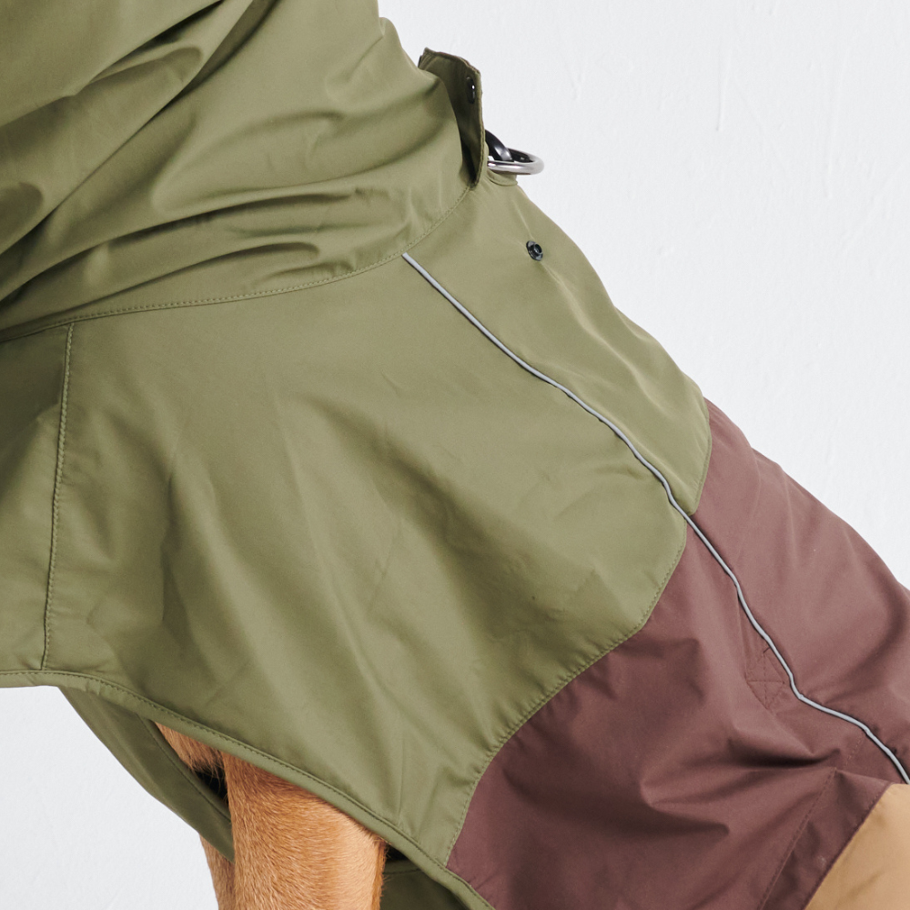 Breatheshield™ Dog Raincoat - Green Brown Tan - Image 9