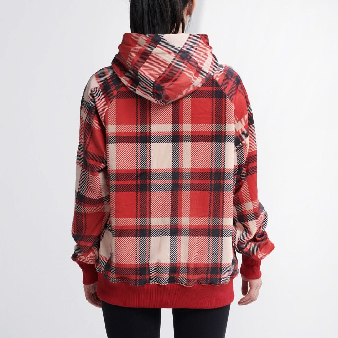 Red Plaid Human Hoodie - Image 4
