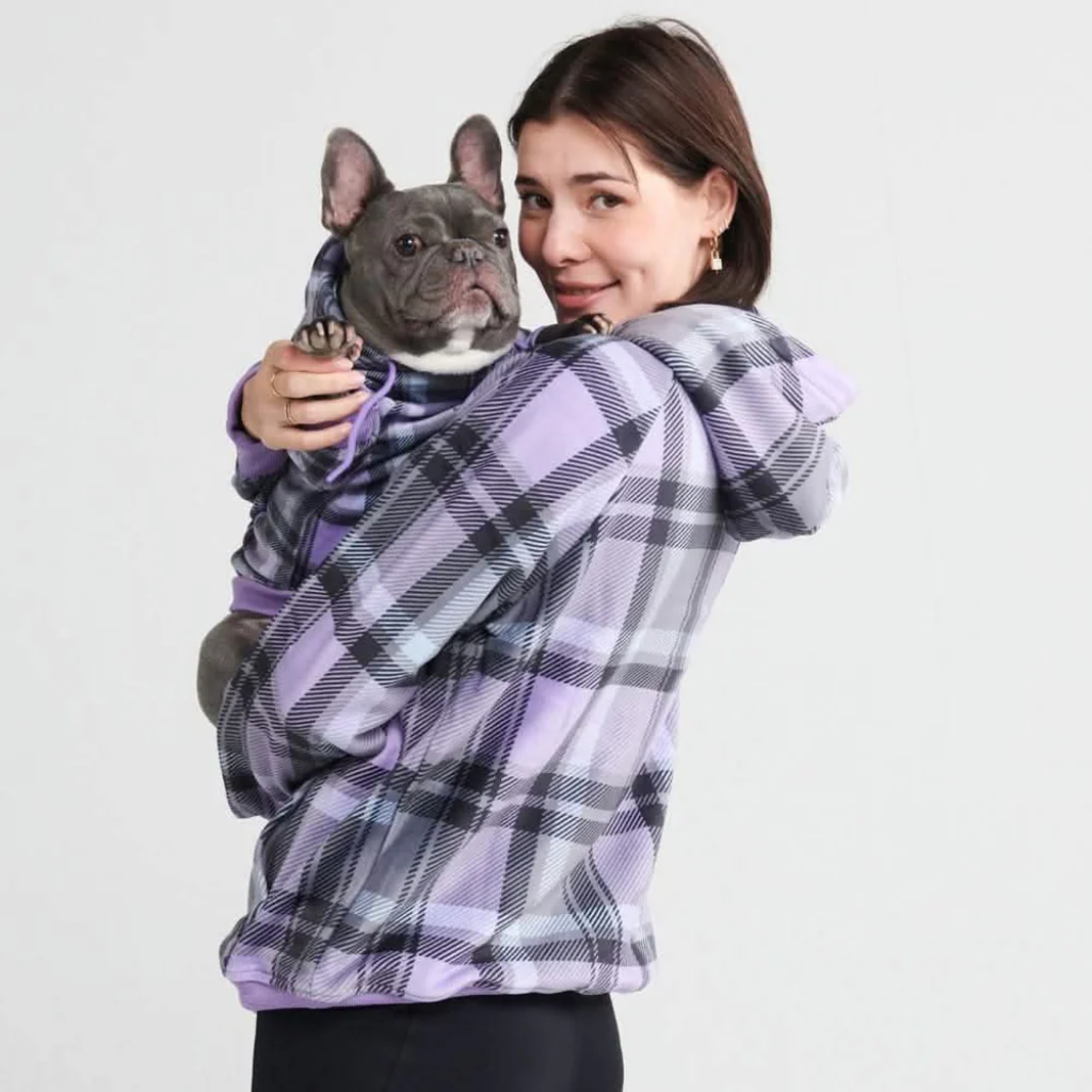Purple Plaid Dog Hoodie - Image 12