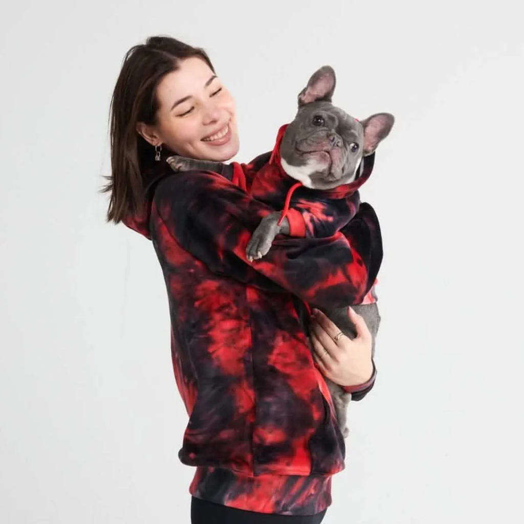 Velvet Dog Hoodie - Red & Black - Image 12