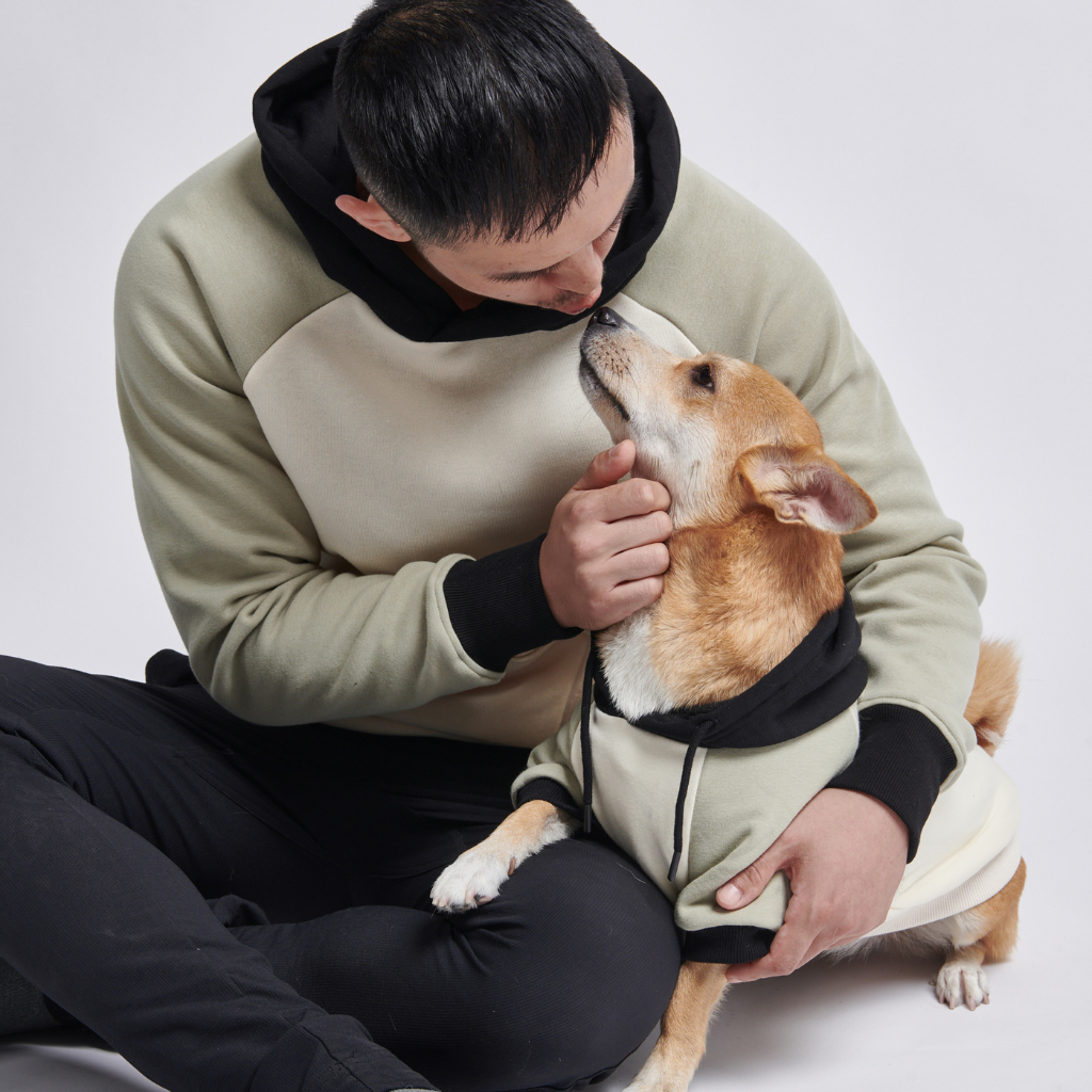 Olive Cream Dog Hoodie - Image 13