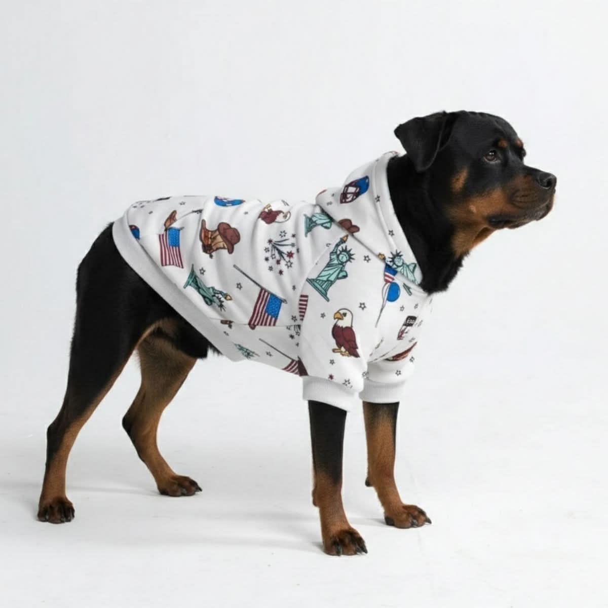 The USA Dog Hoodie - Grey - Image 8