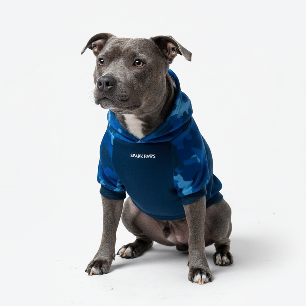 Blue Camo Dog Hoodie - Image 7