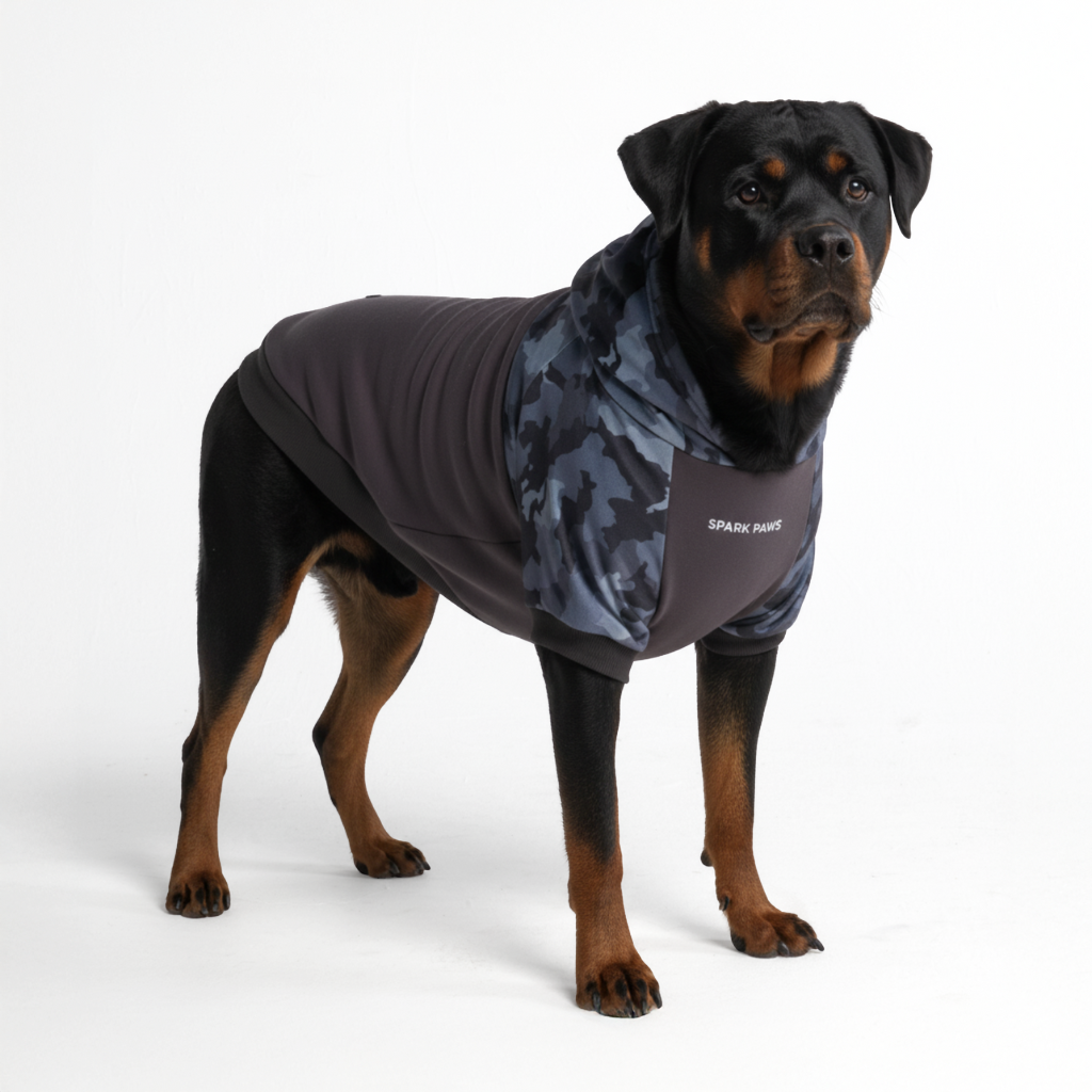 Grey Camo Dog Hoodie - Image 6