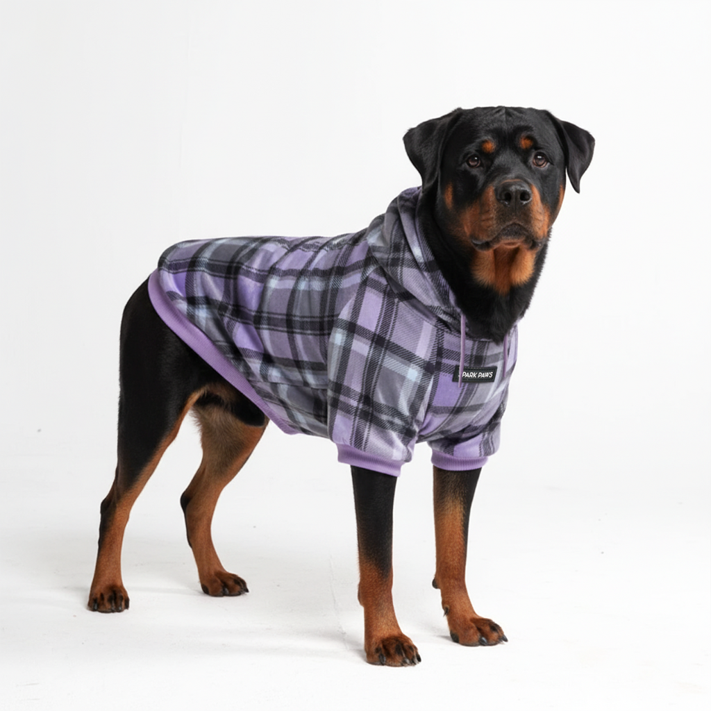 Purple Plaid Dog Hoodie - Image 8