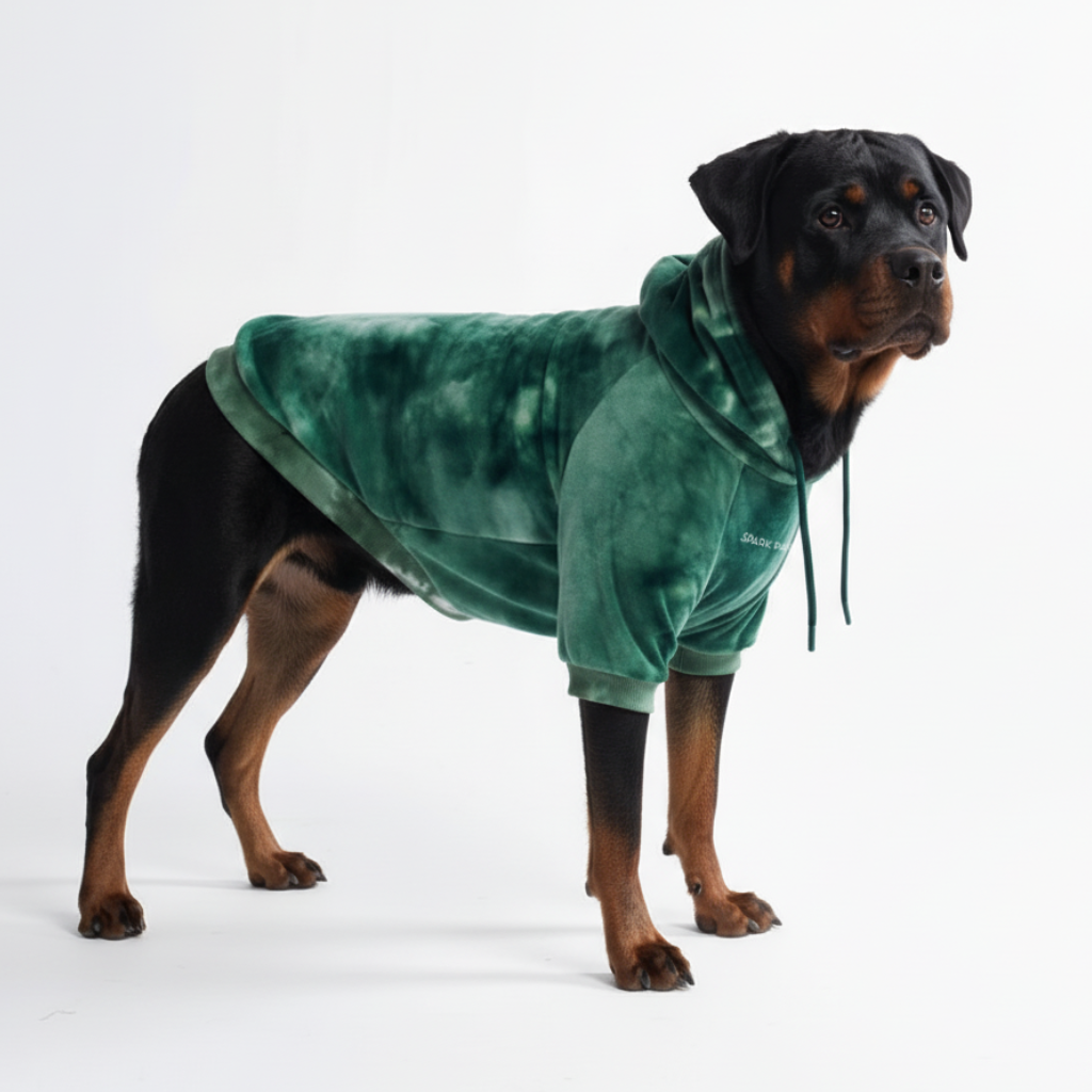 Velvet Dog Hoodie - Emerald Green - Image 8