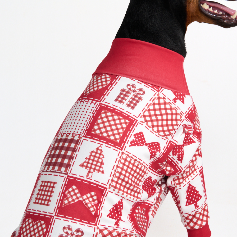Dog Christmas Pajama - Festive Patchwork - Image 10