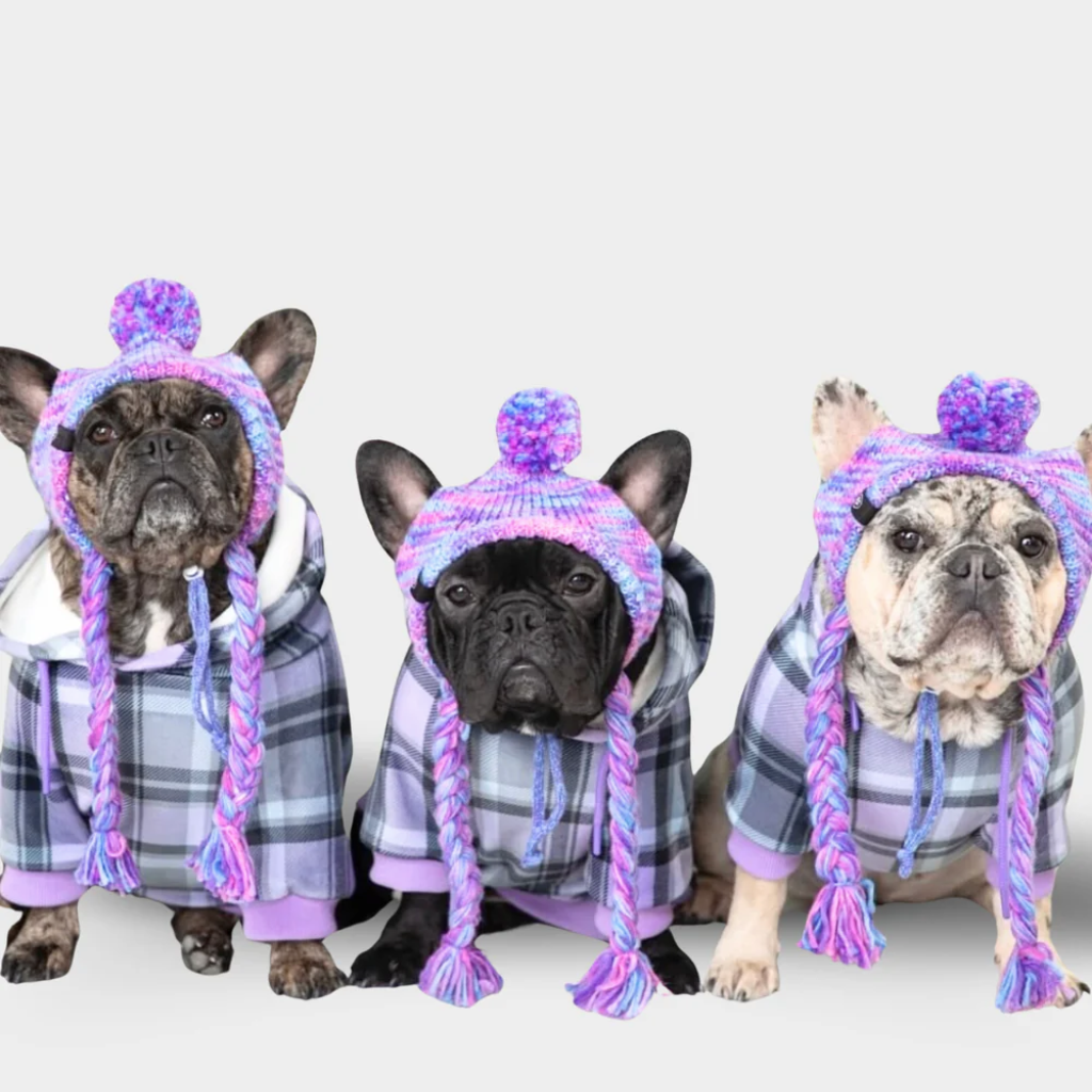 Purple Plaid Dog Hoodie - Image 13