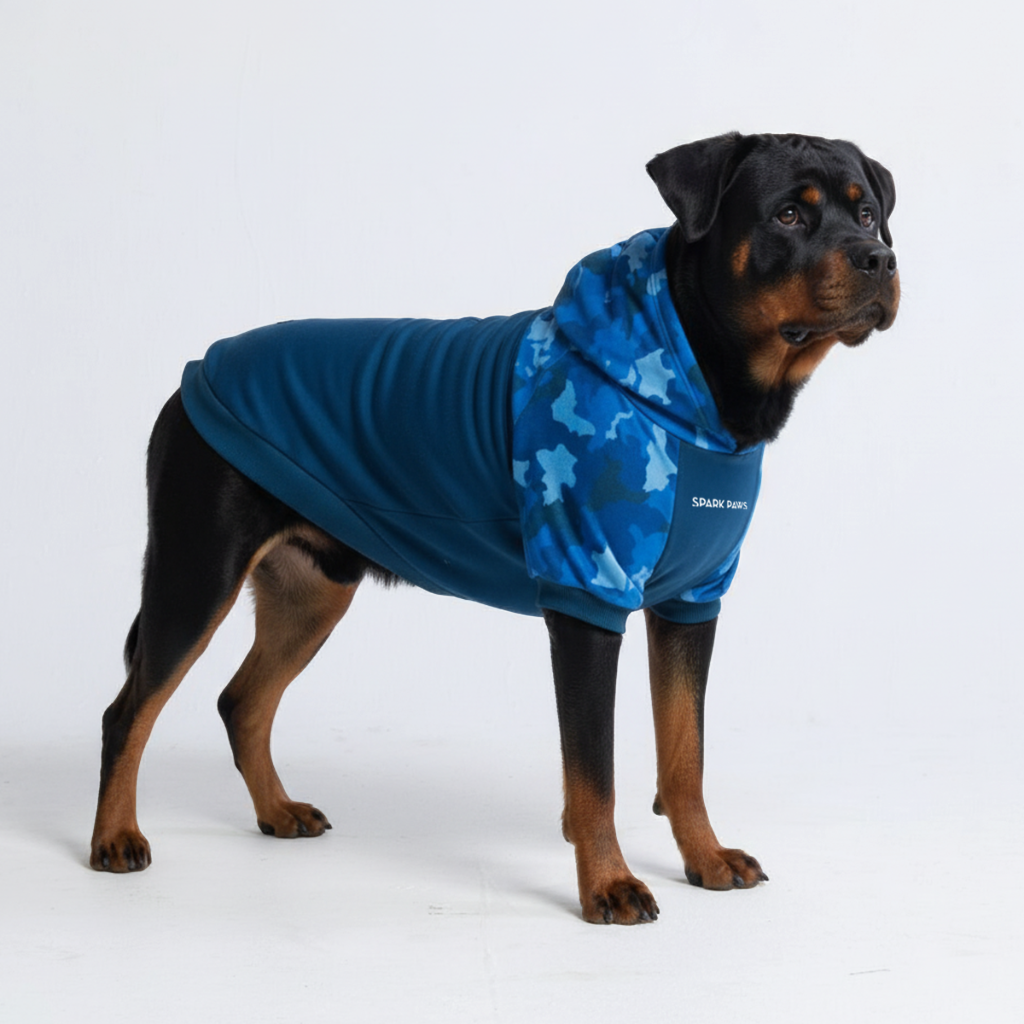 Blue Camo Dog Hoodie - Image 8