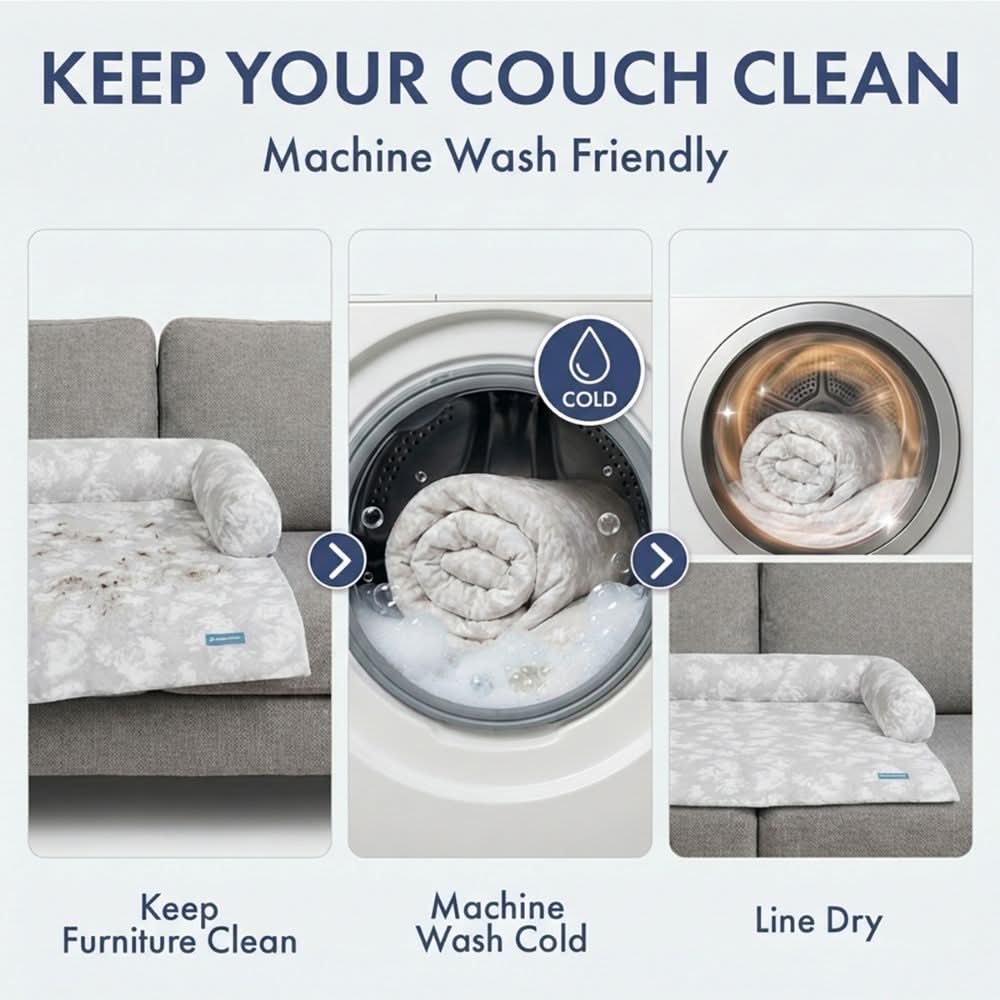 Frostcore™ Cooling Couch Cover Dog Bed - Clouds Grey - Image 9