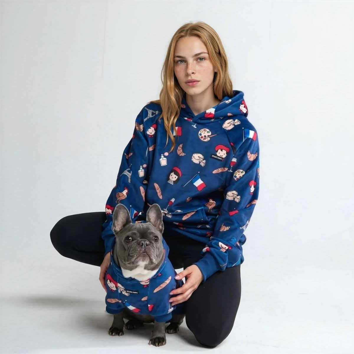 The France Dog Hoodie - Blue - Image 10