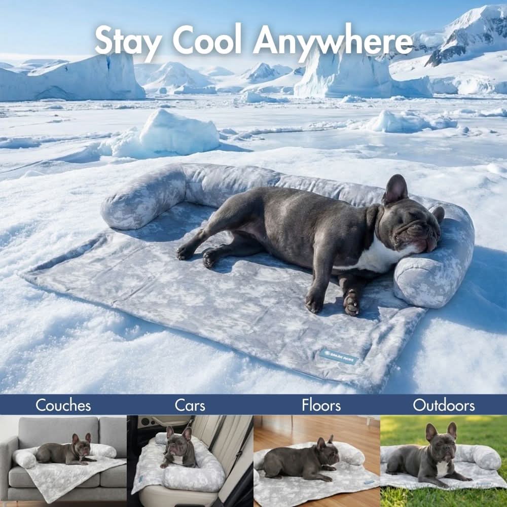 Frostcore™ Cooling Couch Cover Dog Bed - Clouds Grey - Image 10