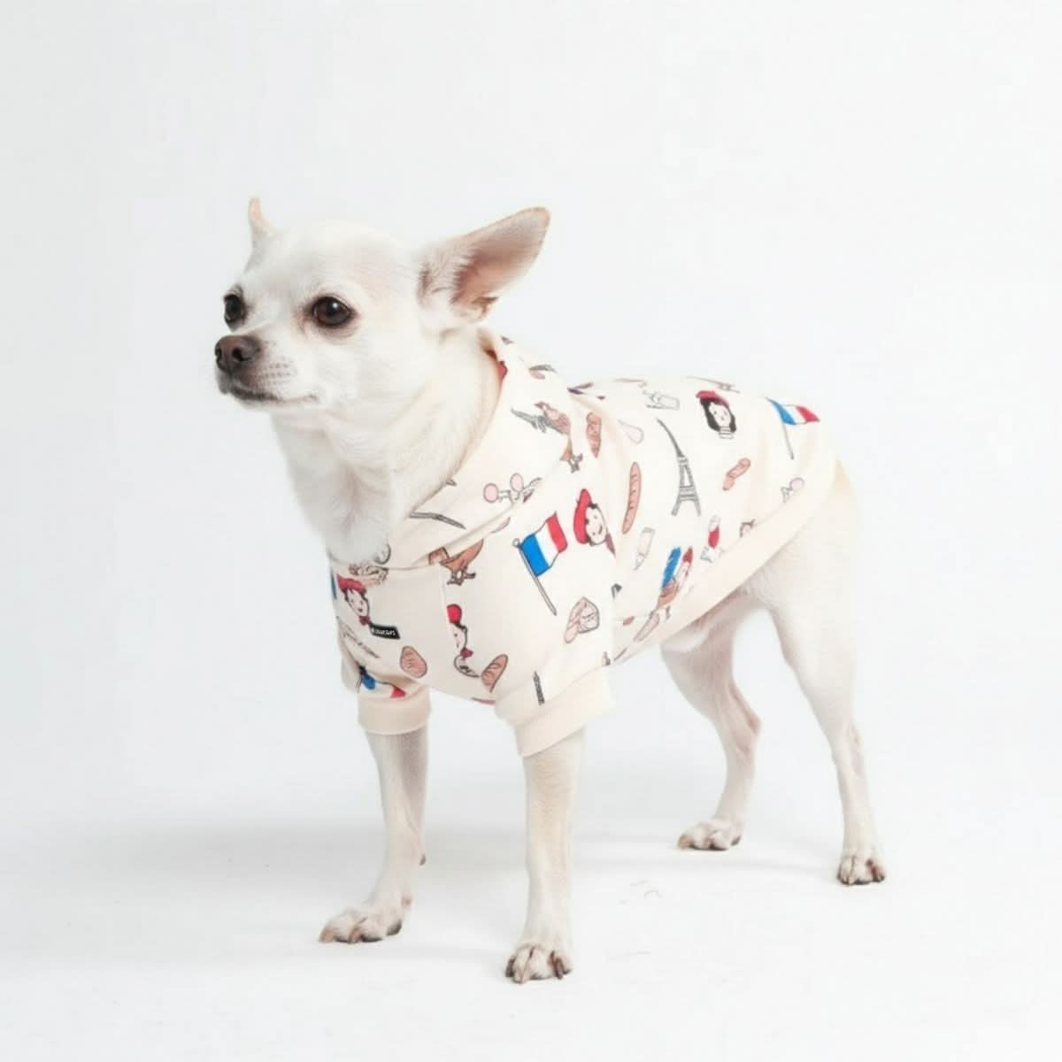The France Dog Hoodie - Beige - Image 3