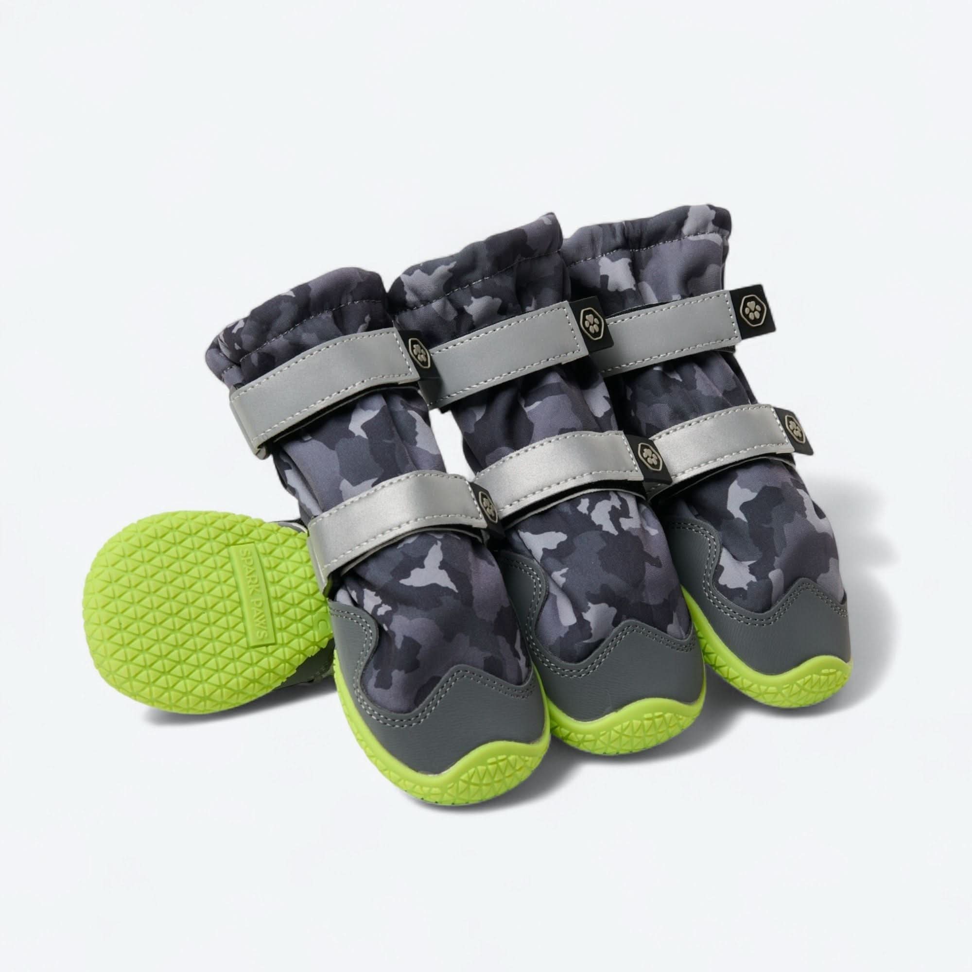 Dog Rainboots. Waterproof Dog Shoes - Grey Camo