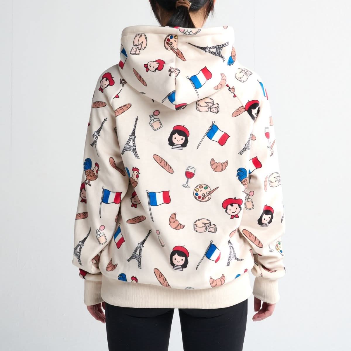 The France Human Hoodie - Beige - Image 3