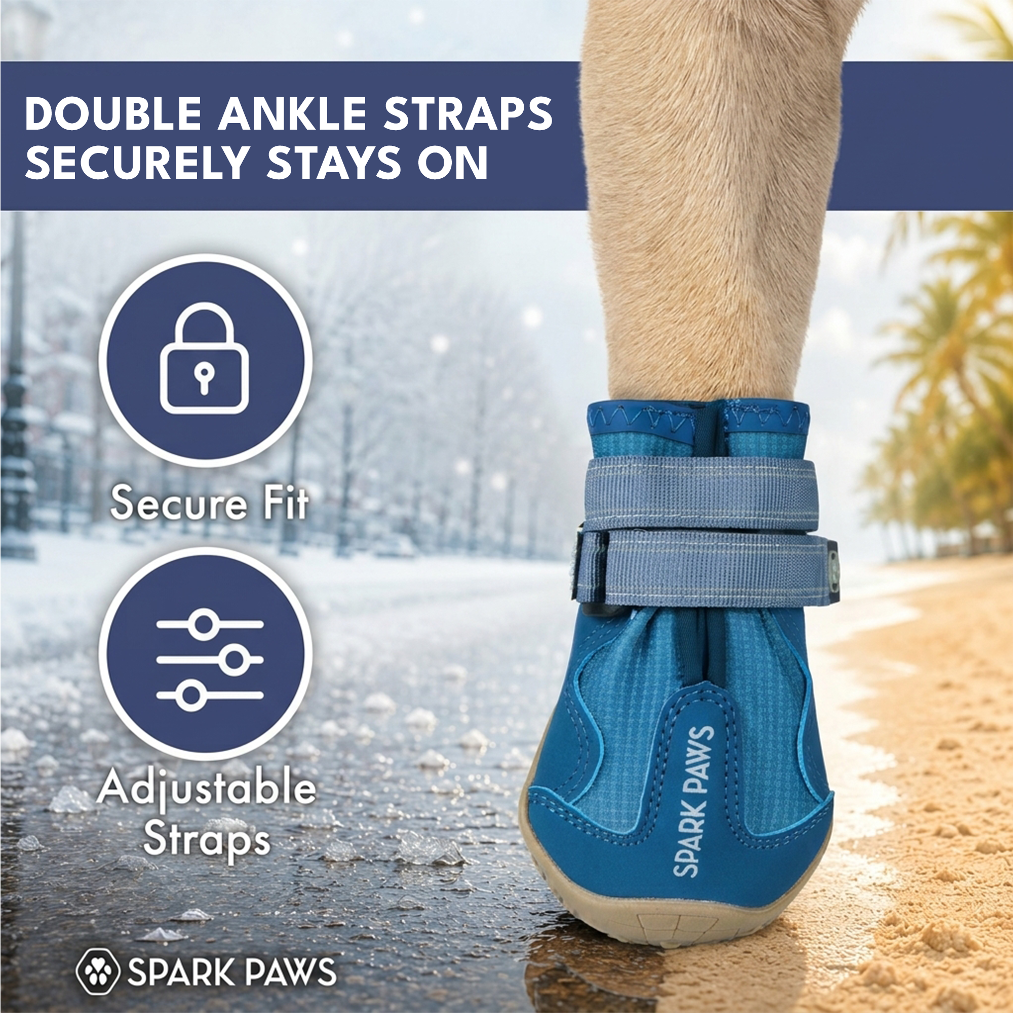 365 All-Season Dog Shoe 4PC Set - Blue - Image 4