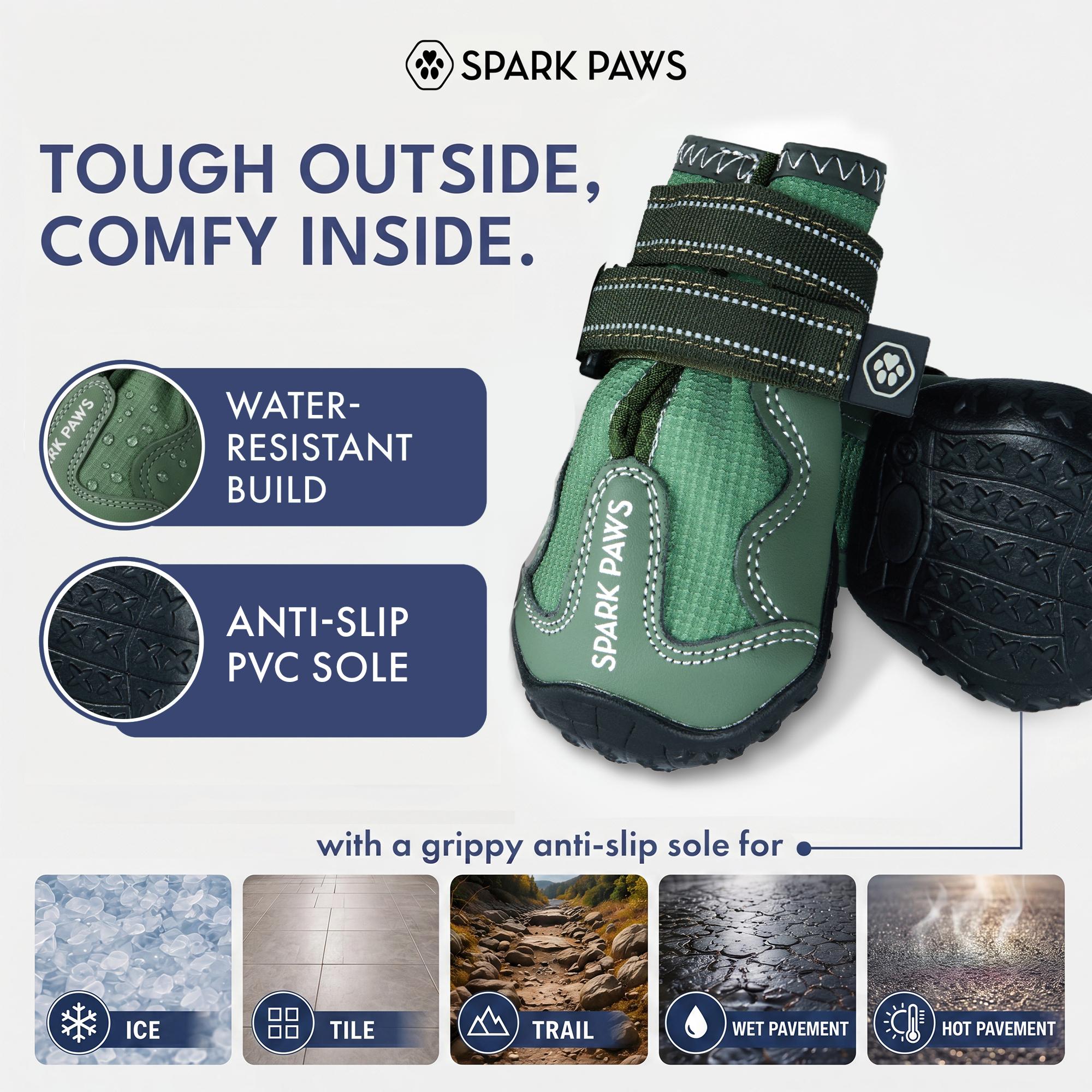 365 All-Season Dog Shoe 4PC Set - Green - Image 5