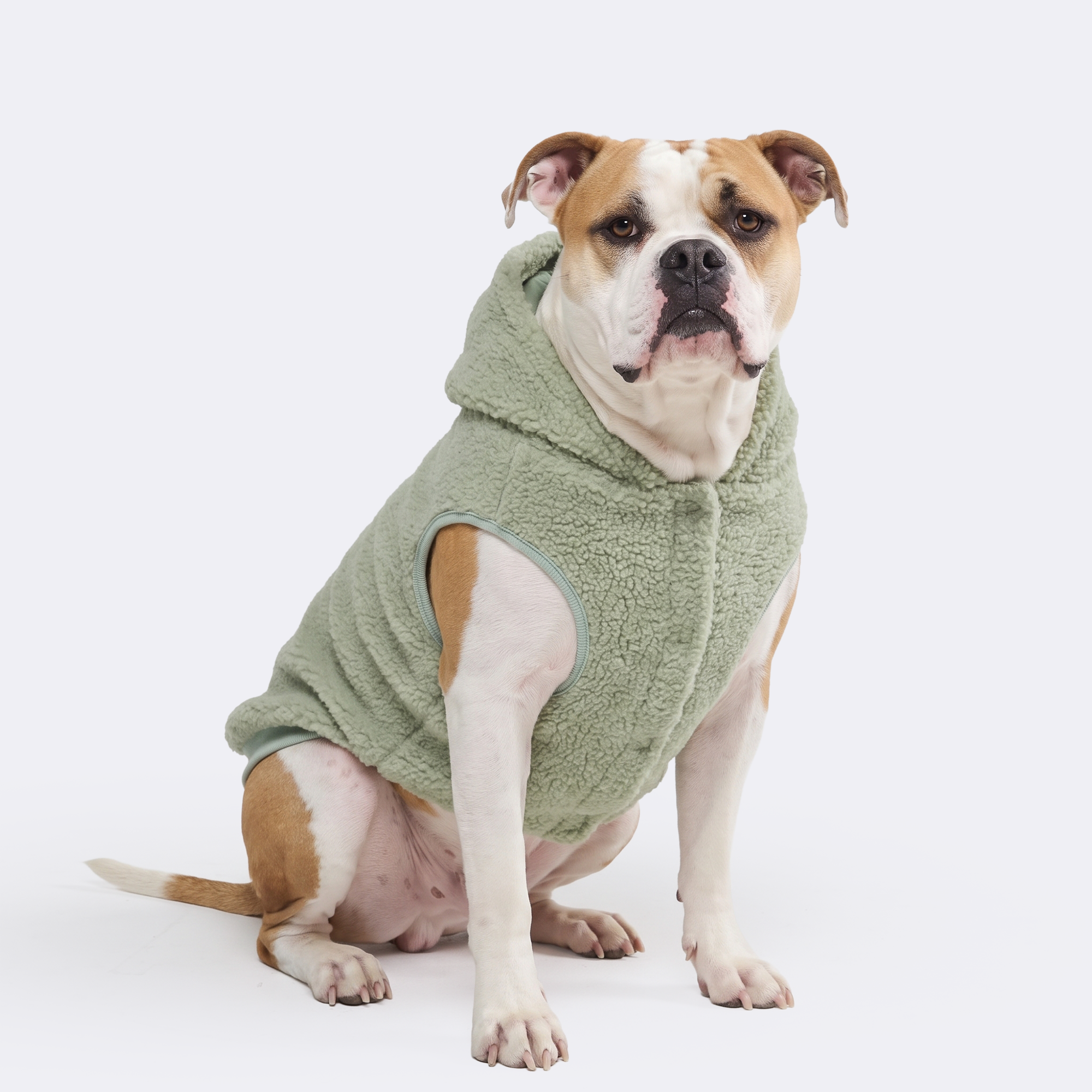 Teddy Sherpa Dog Jacket - Light Green - Image 7