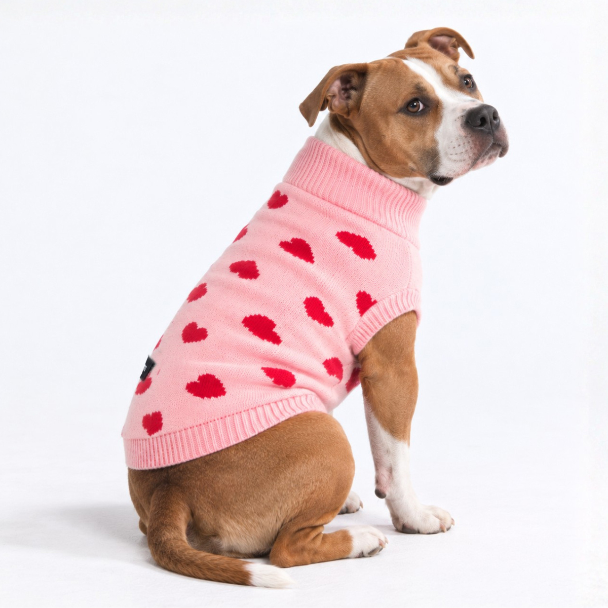Hearts Knit Dog Sweater - Image 7