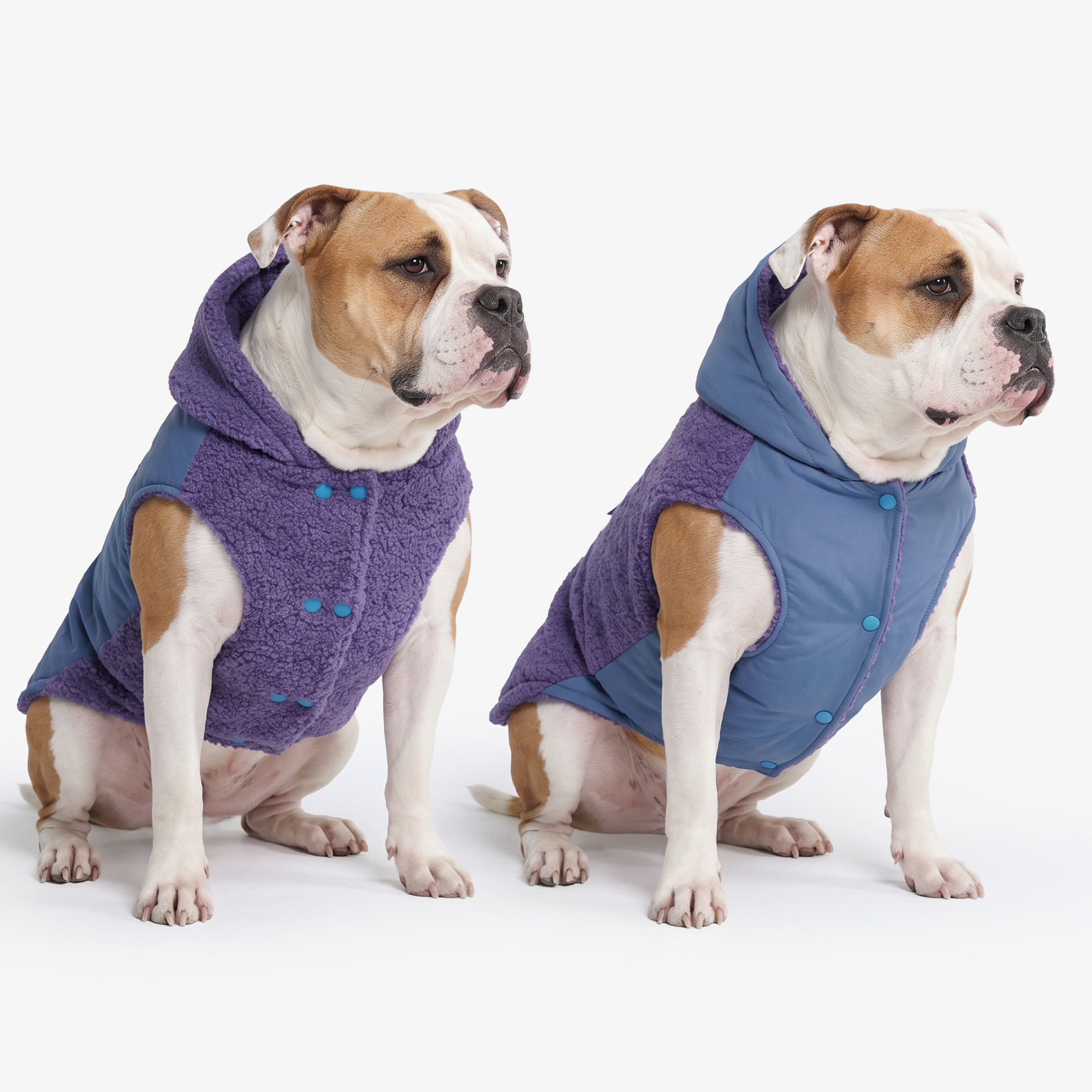 Reversible Sherpa Jacket - Purple and Blue - Image 7