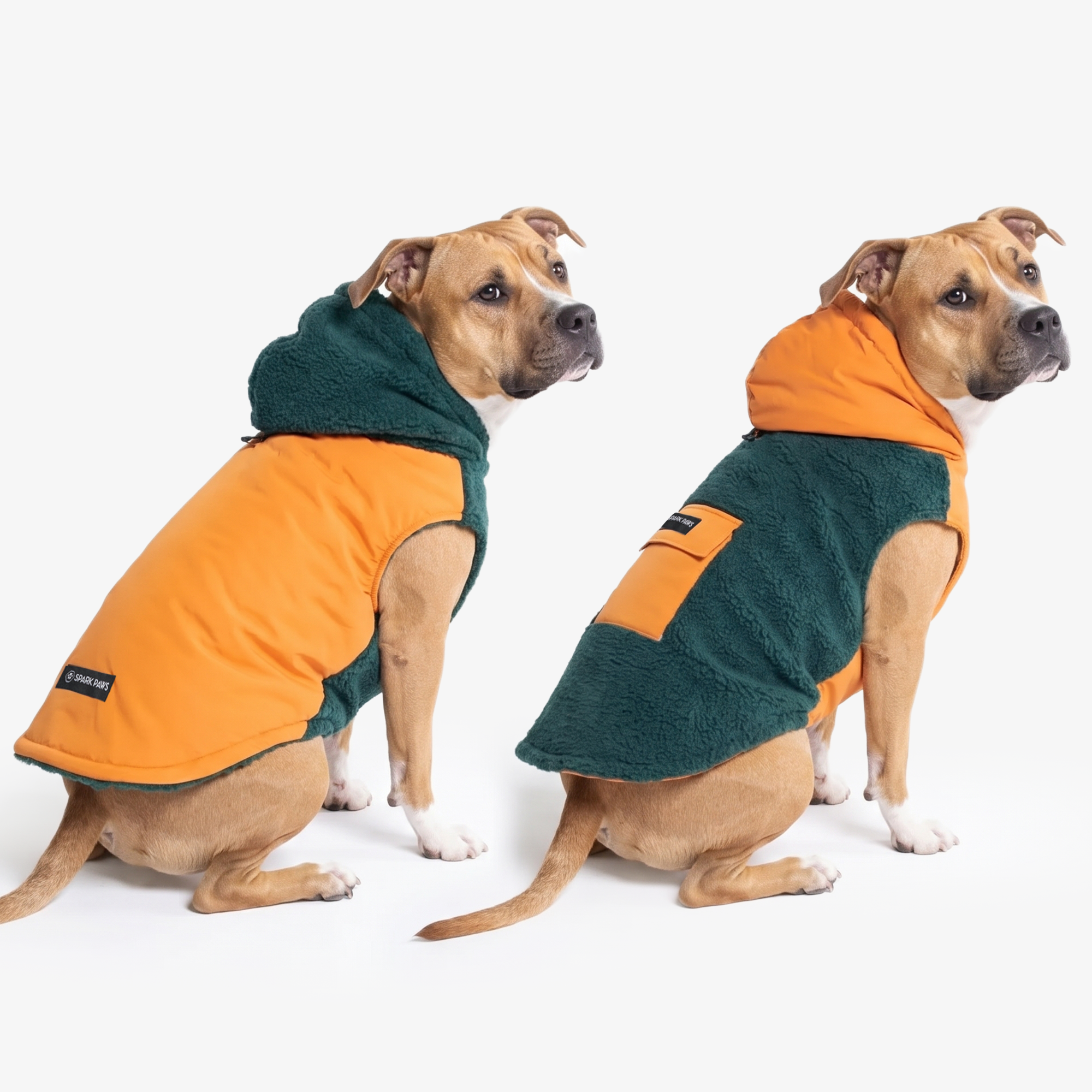 Reversible Jacket - Green and Orange - Image 8