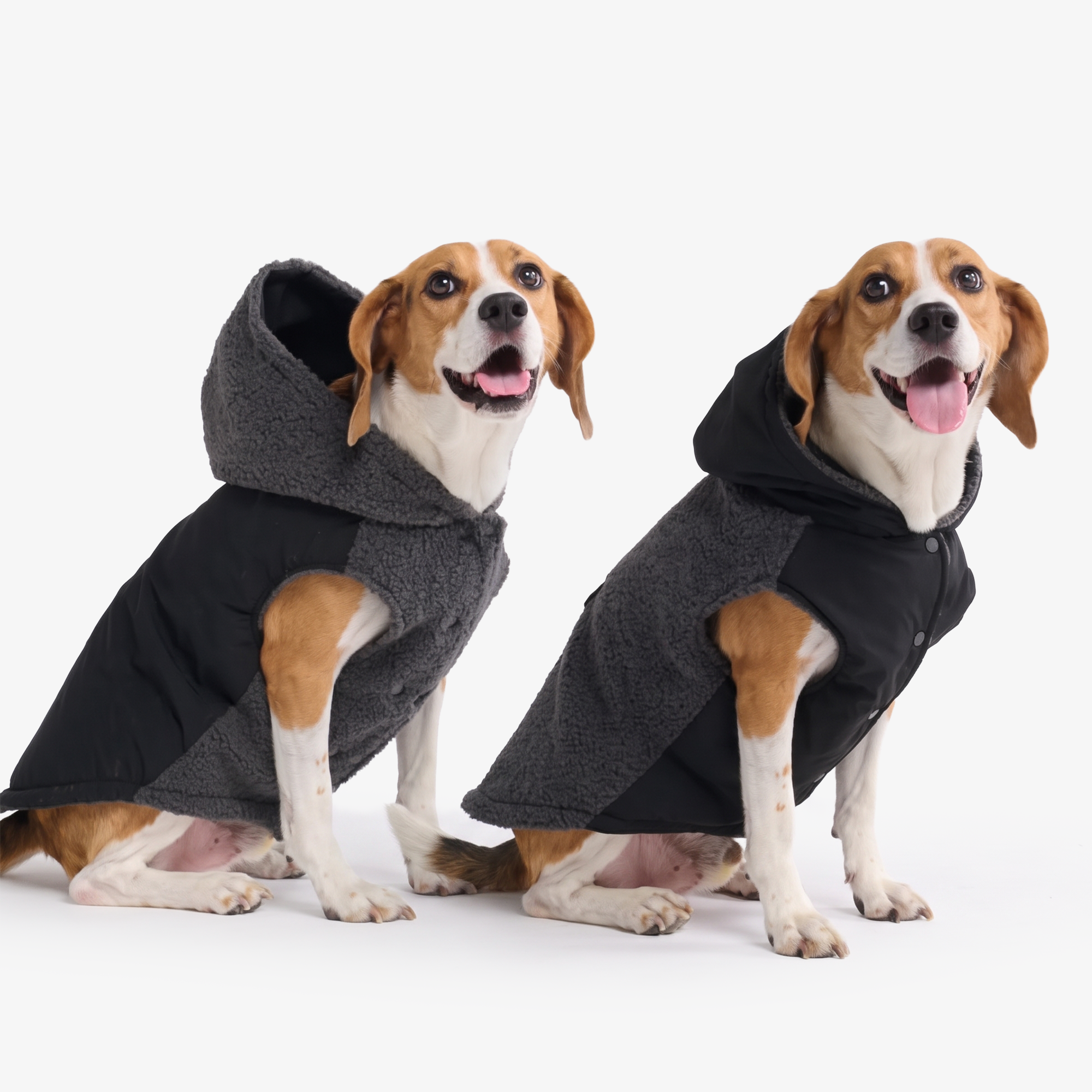 Reversible Sherpa Jacket - Grey and Black - Image 5