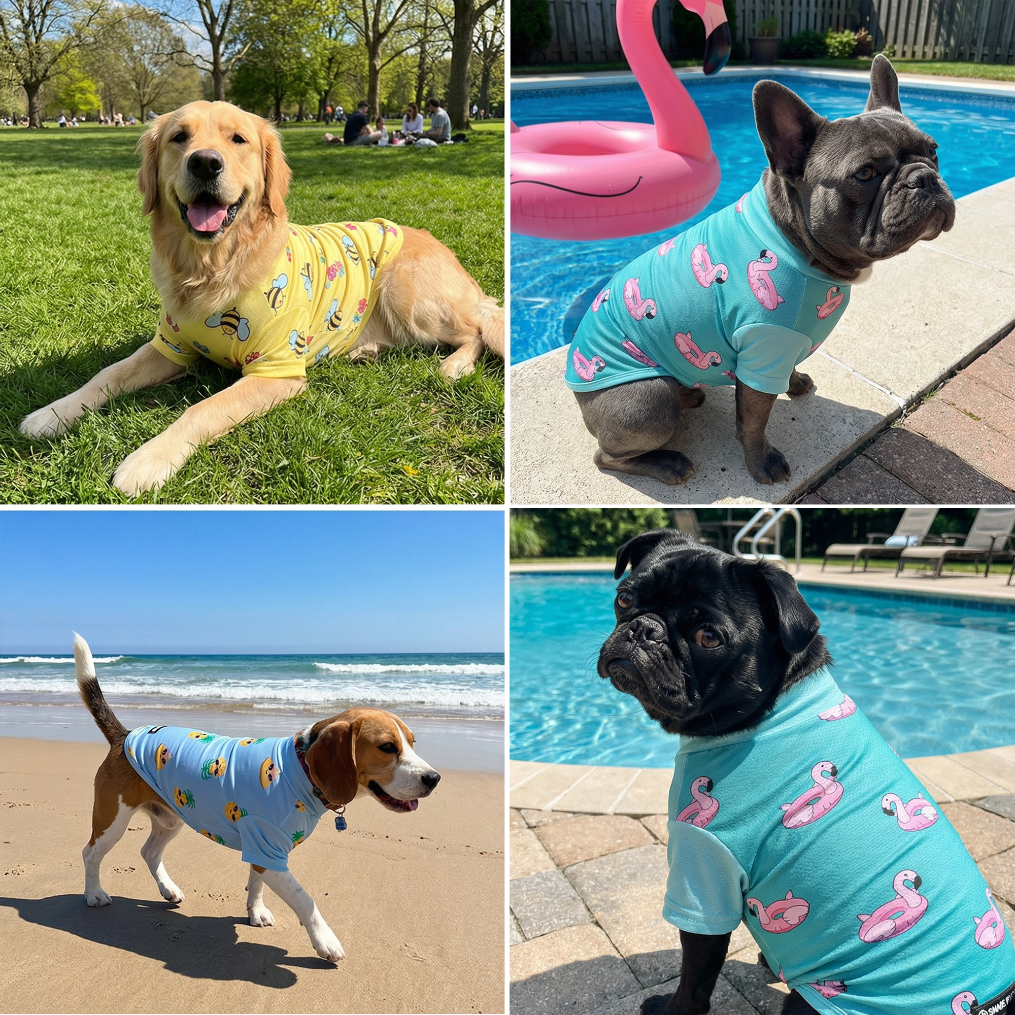 Sunblock Dog T-Shirt (3-pack) - Bees. Flamingo. Pineapple - Image 8