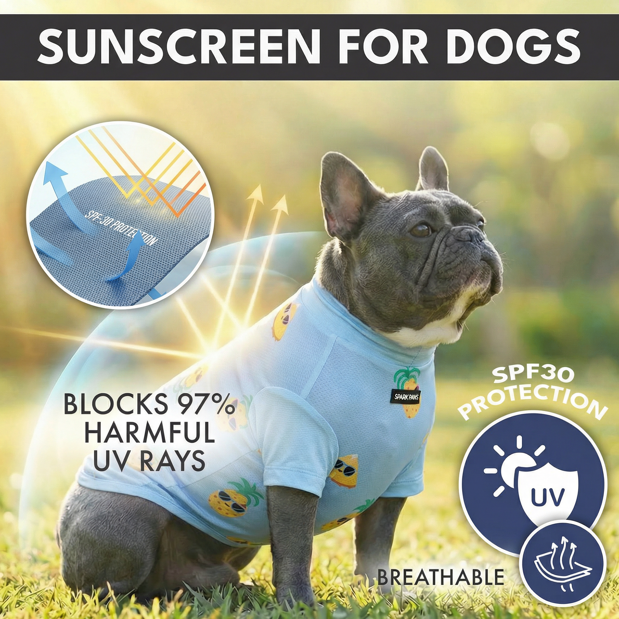 Sunblock Dog T-Shirt (3-pack) - Bees. Flamingo. Pineapple - Image 5
