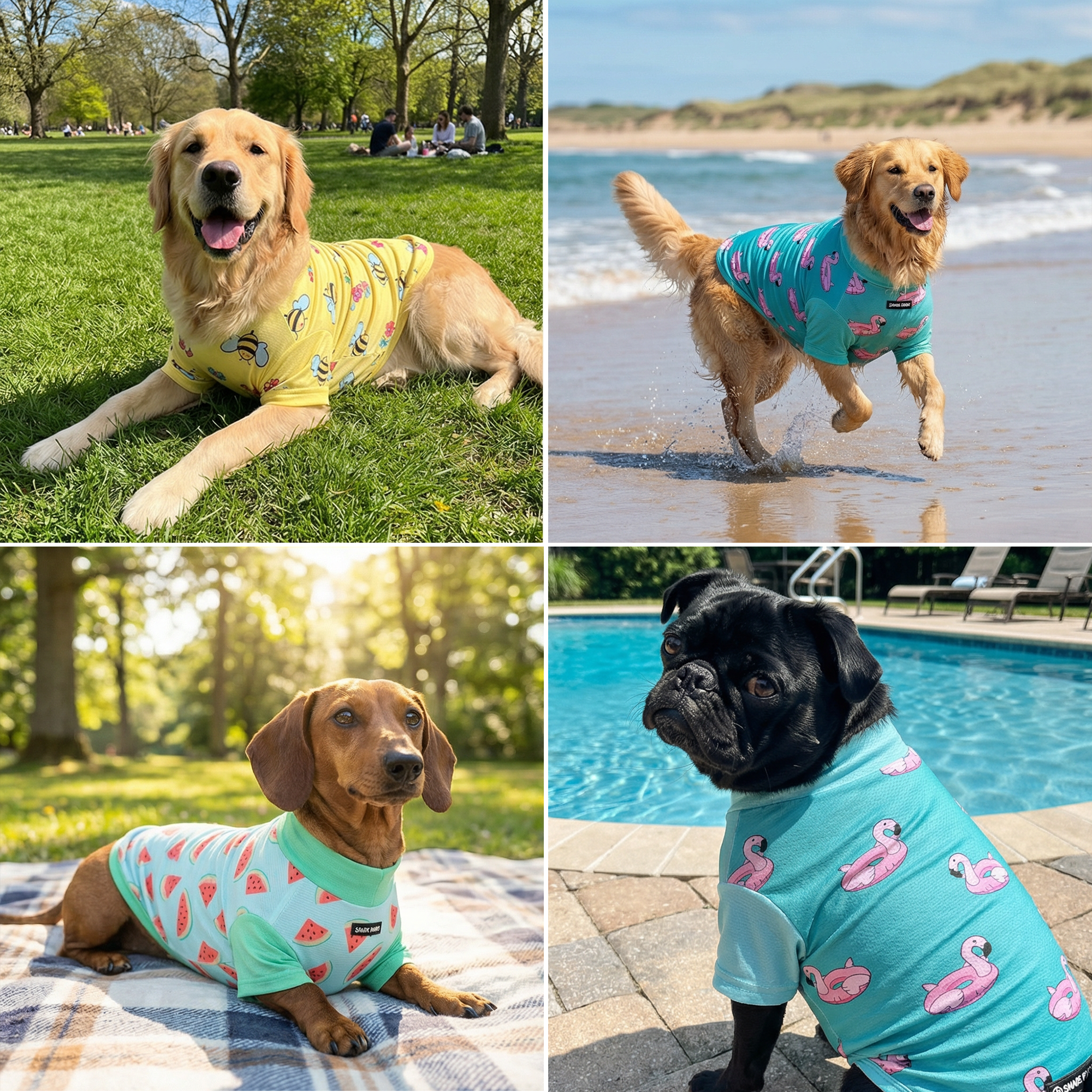 Sunblock Dog T-Shirt (3-pack) - Bees. Flamingo. Watermelon - Image 9