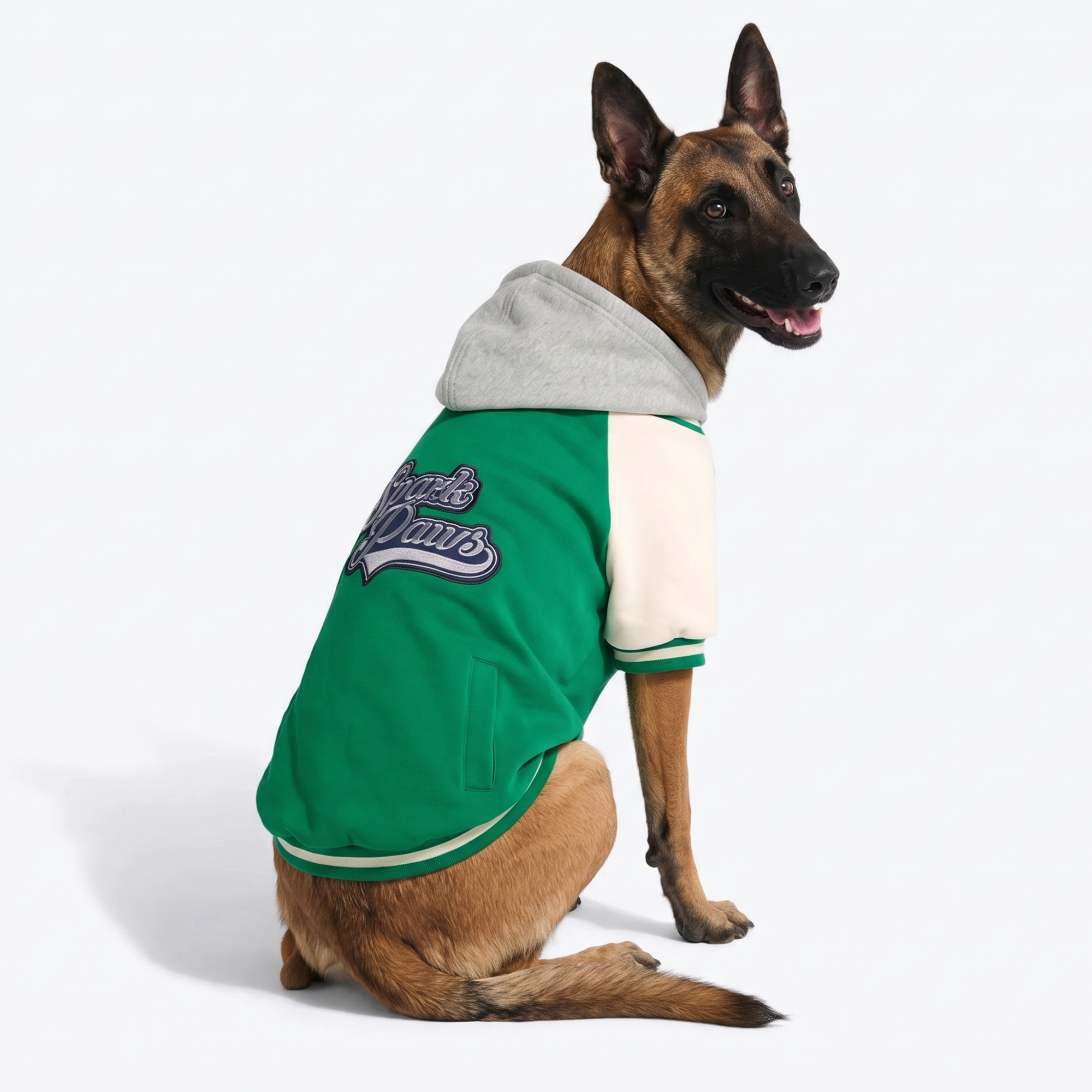 Dog Varsity Jacket - Green