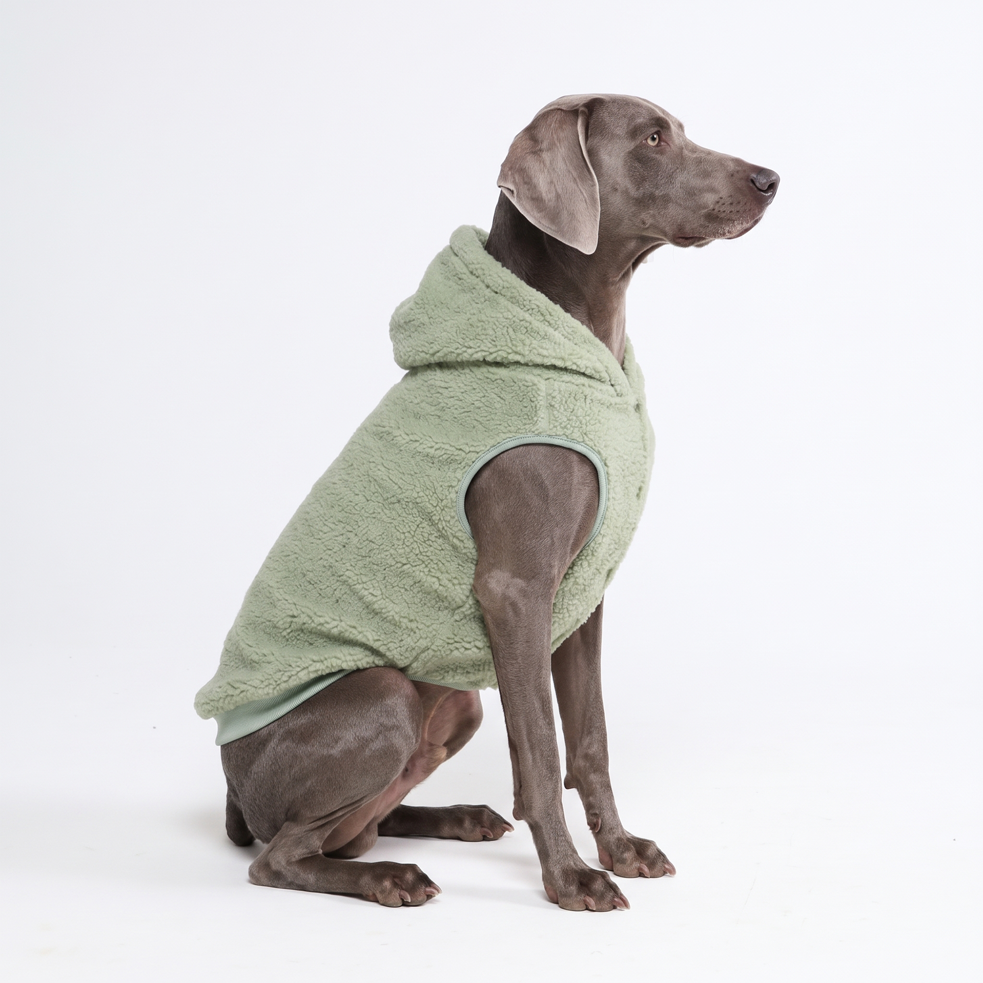 Teddy Sherpa Dog Jacket - Light Green - Image 6