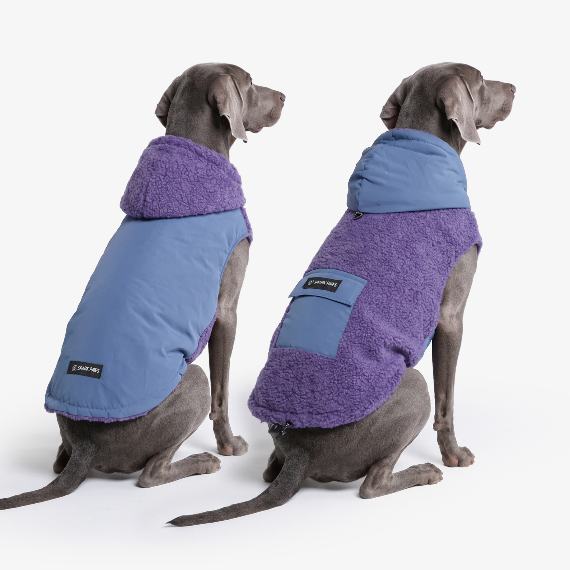 Reversible Sherpa Jacket - Purple and Blue - Image 6