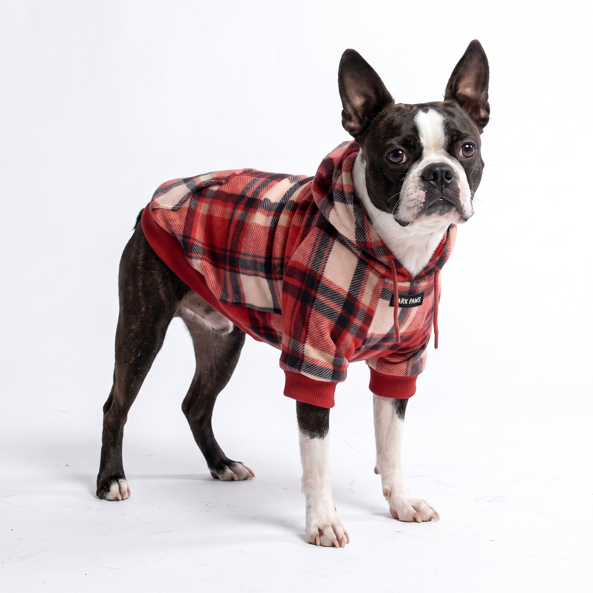 Red Plaid Dog Hoodie - Image 4