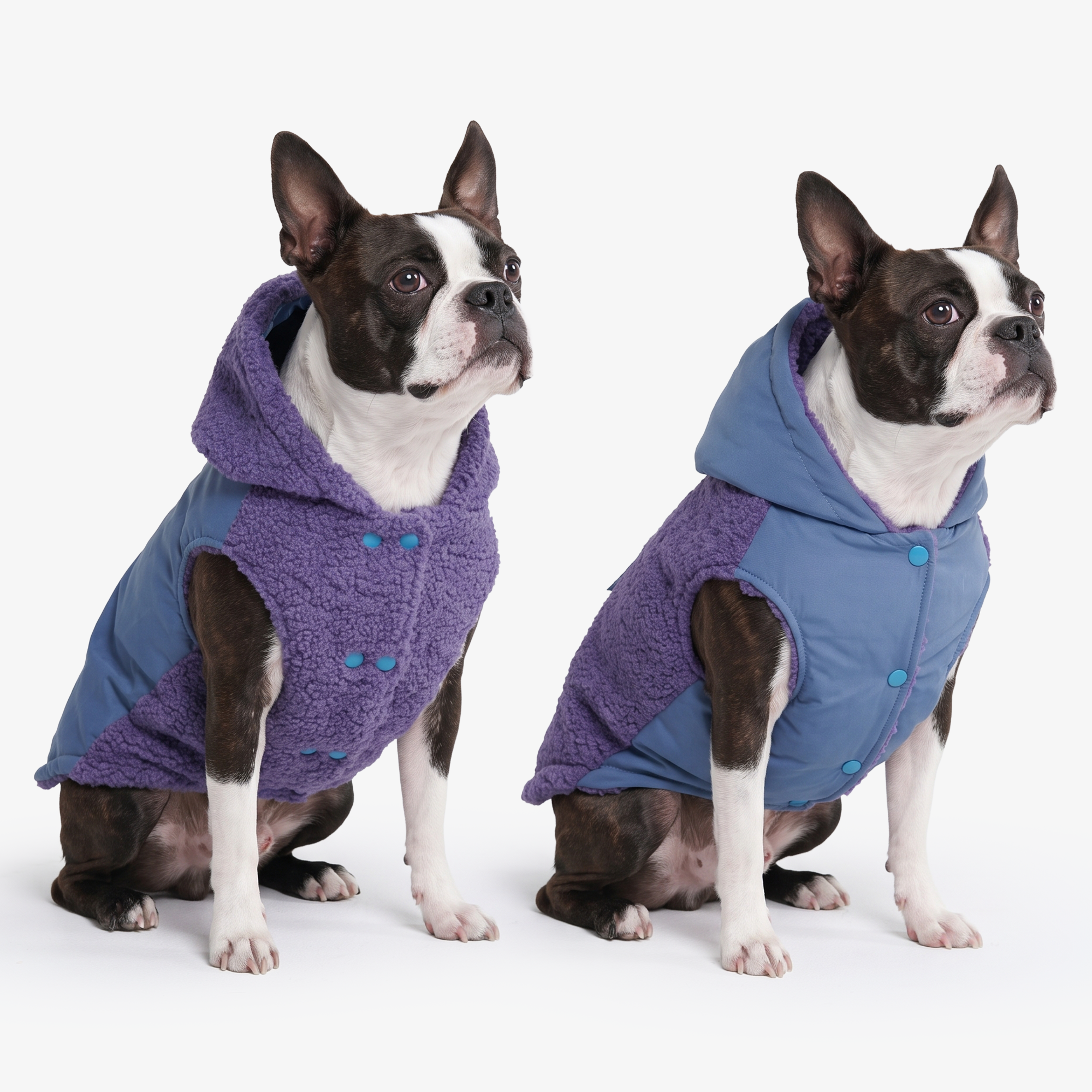 Reversible Sherpa Jacket - Purple and Blue - Image 4