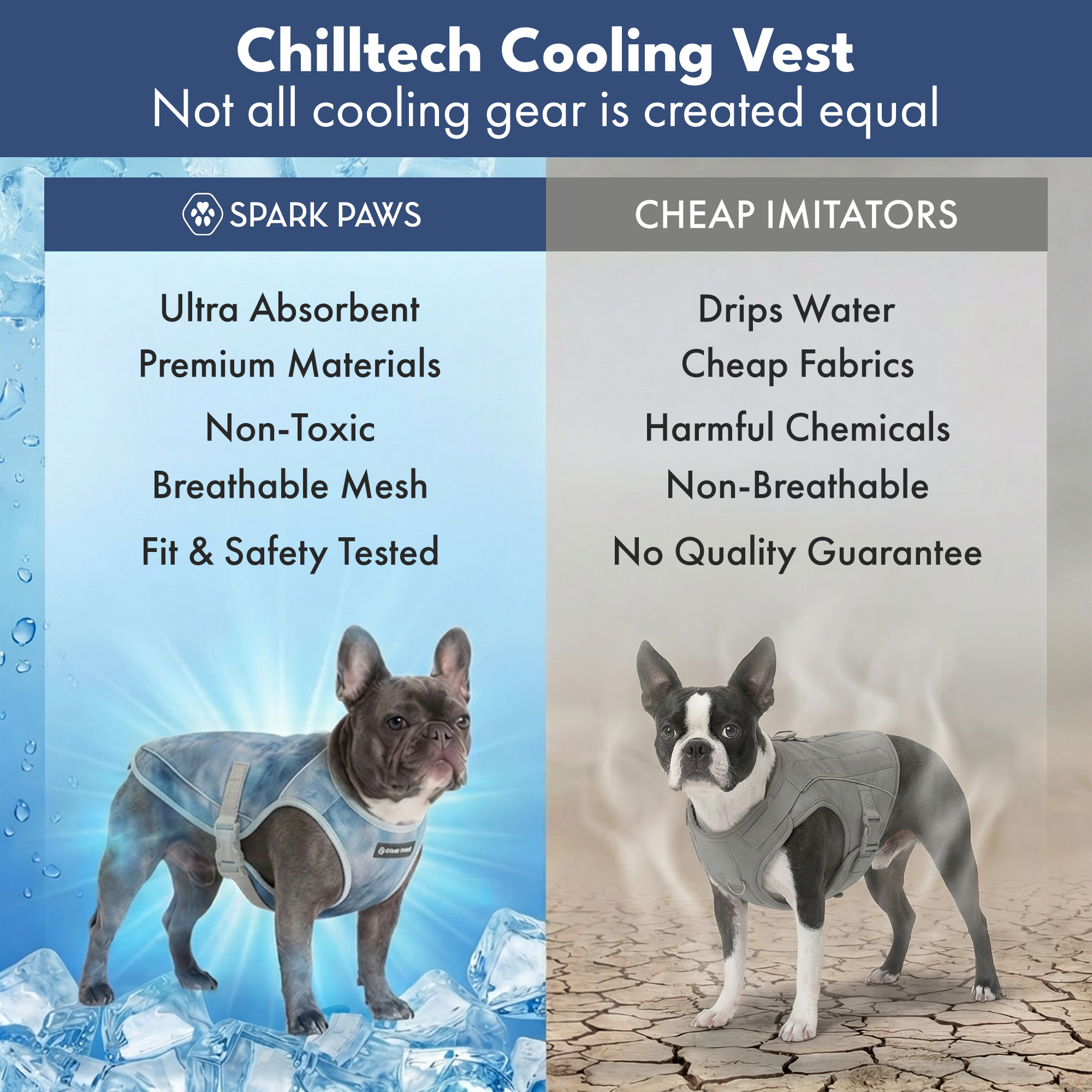 Dog Cooling Vest (2-pack) - Ice Blue & Snow Cone - Image 5