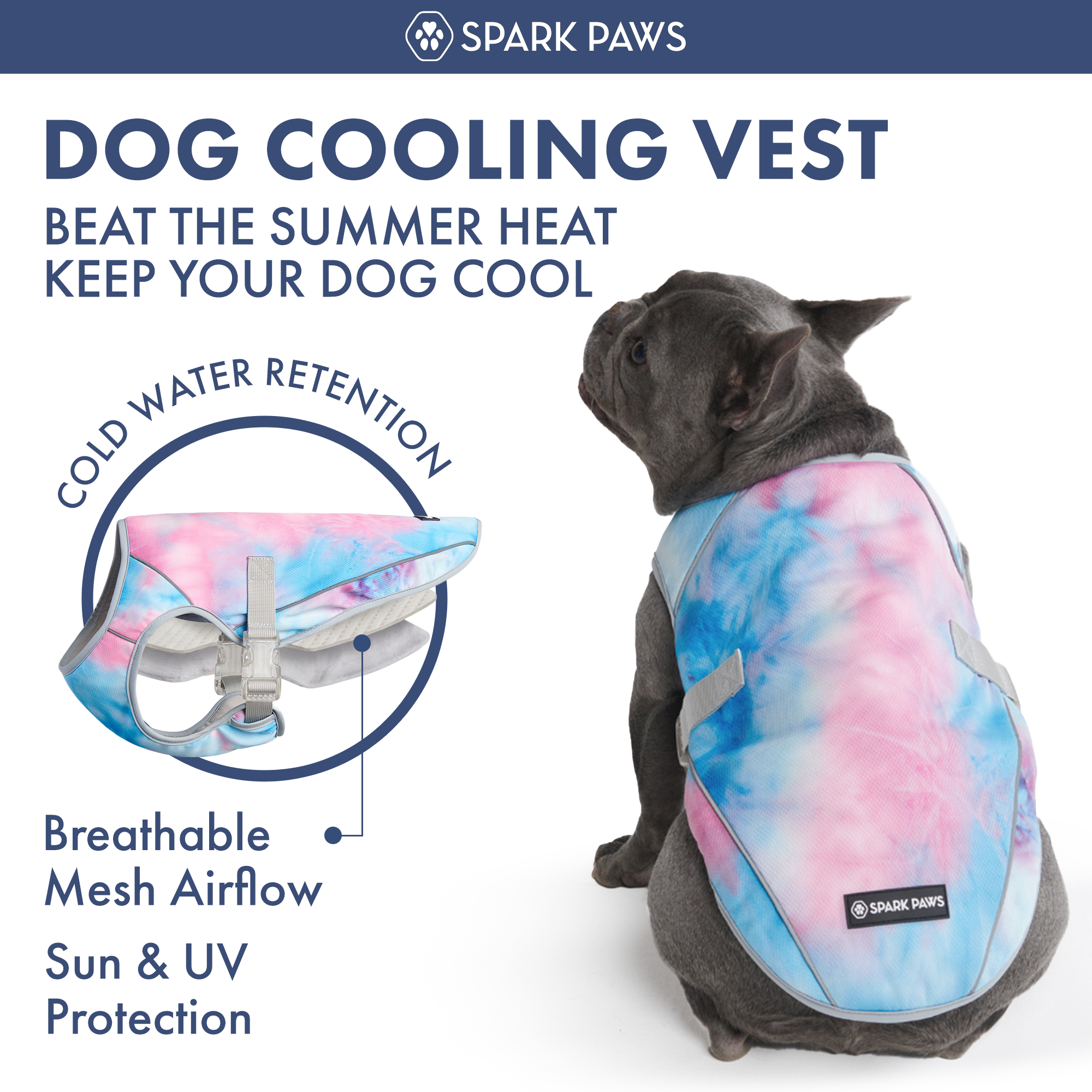 Dog Cooling Vest (2-pack) - Ice Blue & Snow Cone - Image 7