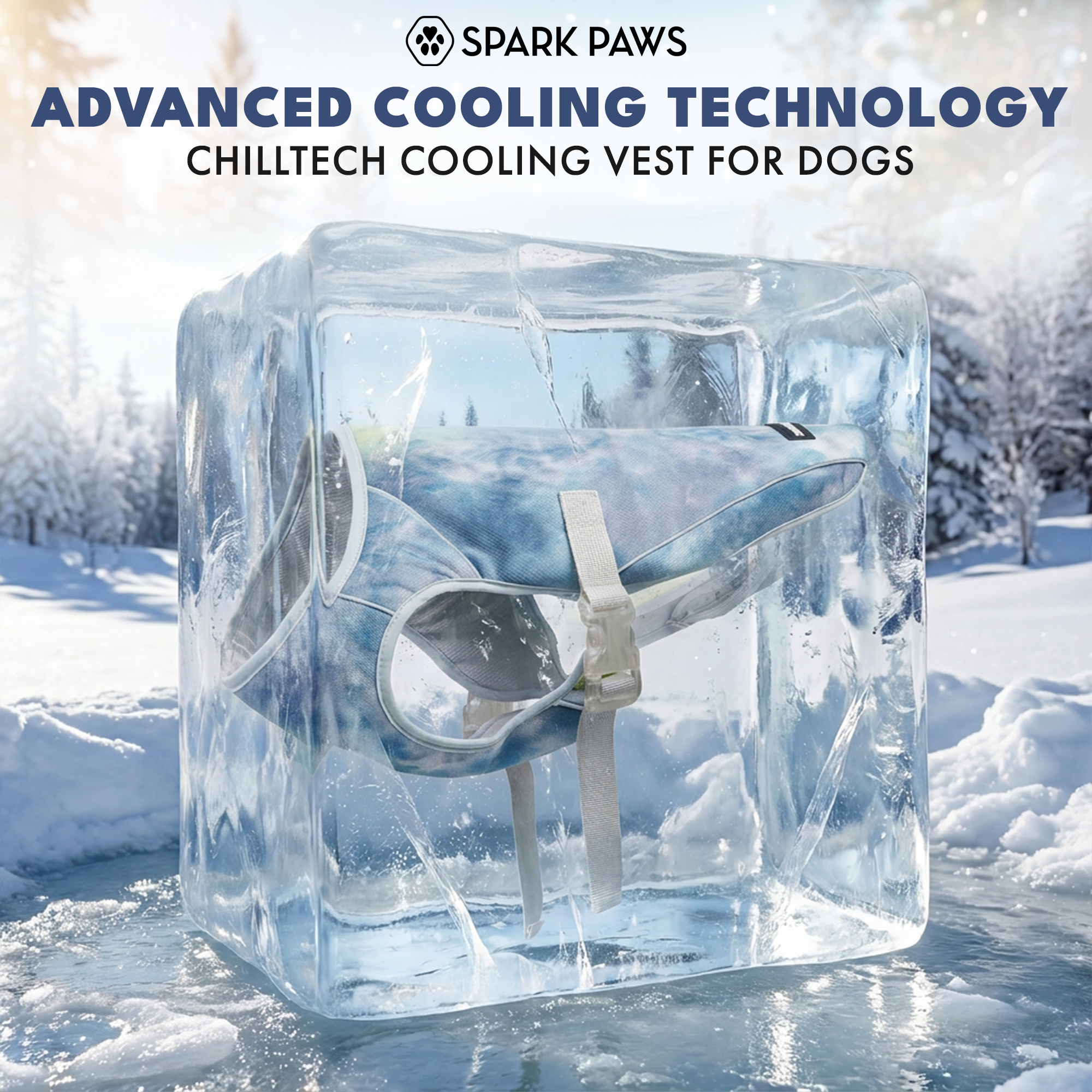 Dog Cooling Vest (2-pack) - Ice Blue & Snow Cone - Image 8