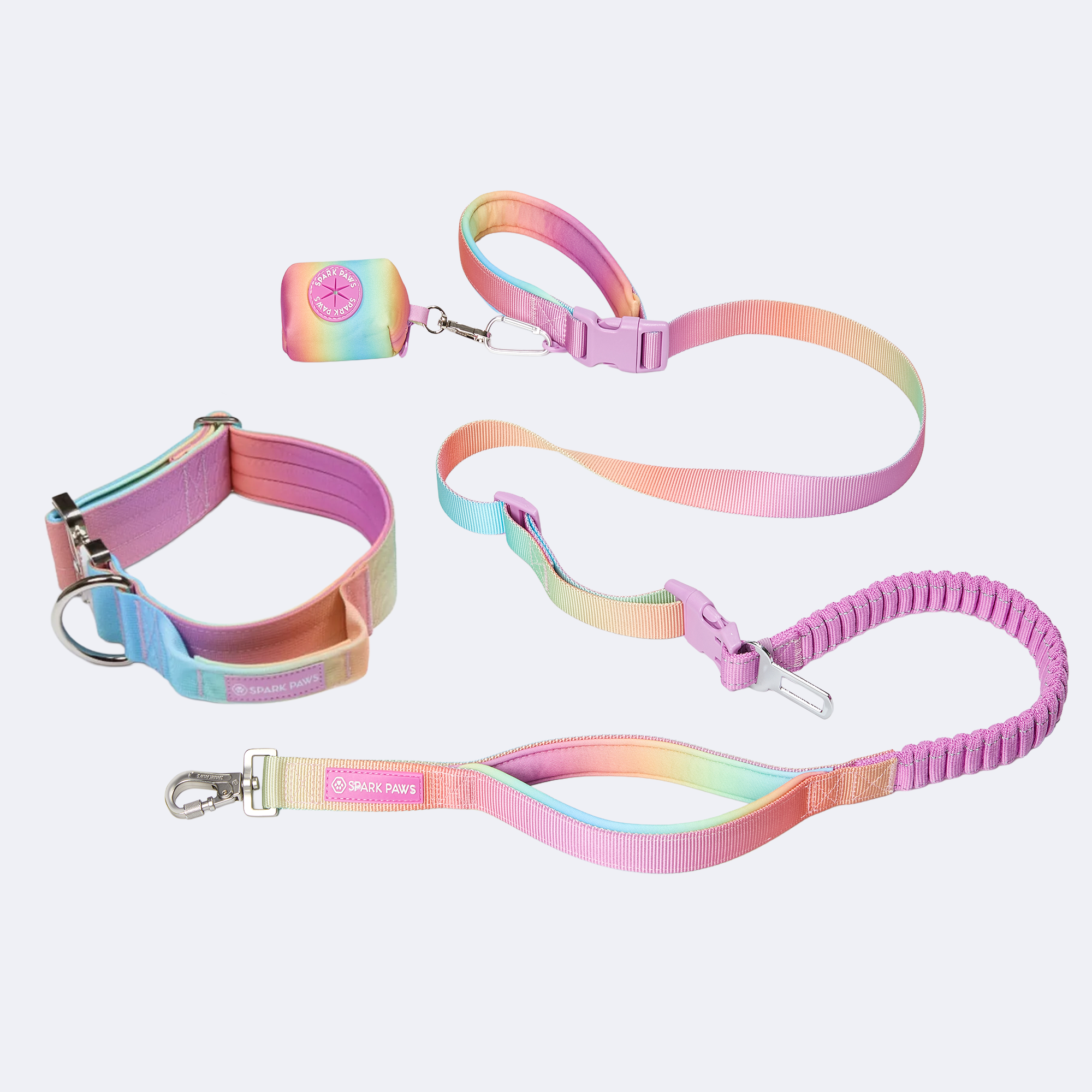 Comfort Control Collar and Multipurpose Leash Set - Pastel Icing