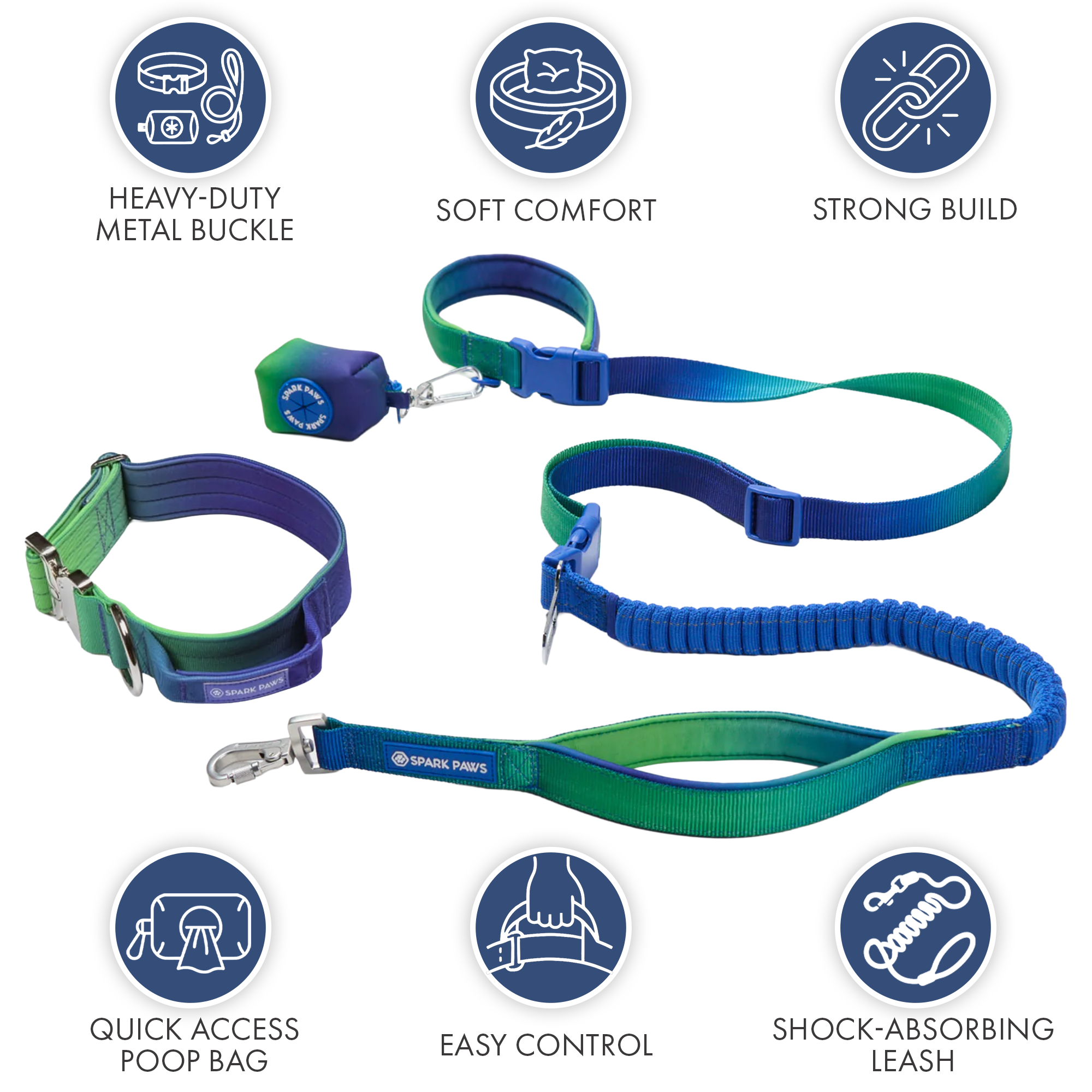 Comfort Control Collar and Multipurpose Leash Set - Lime Wave - Image 3