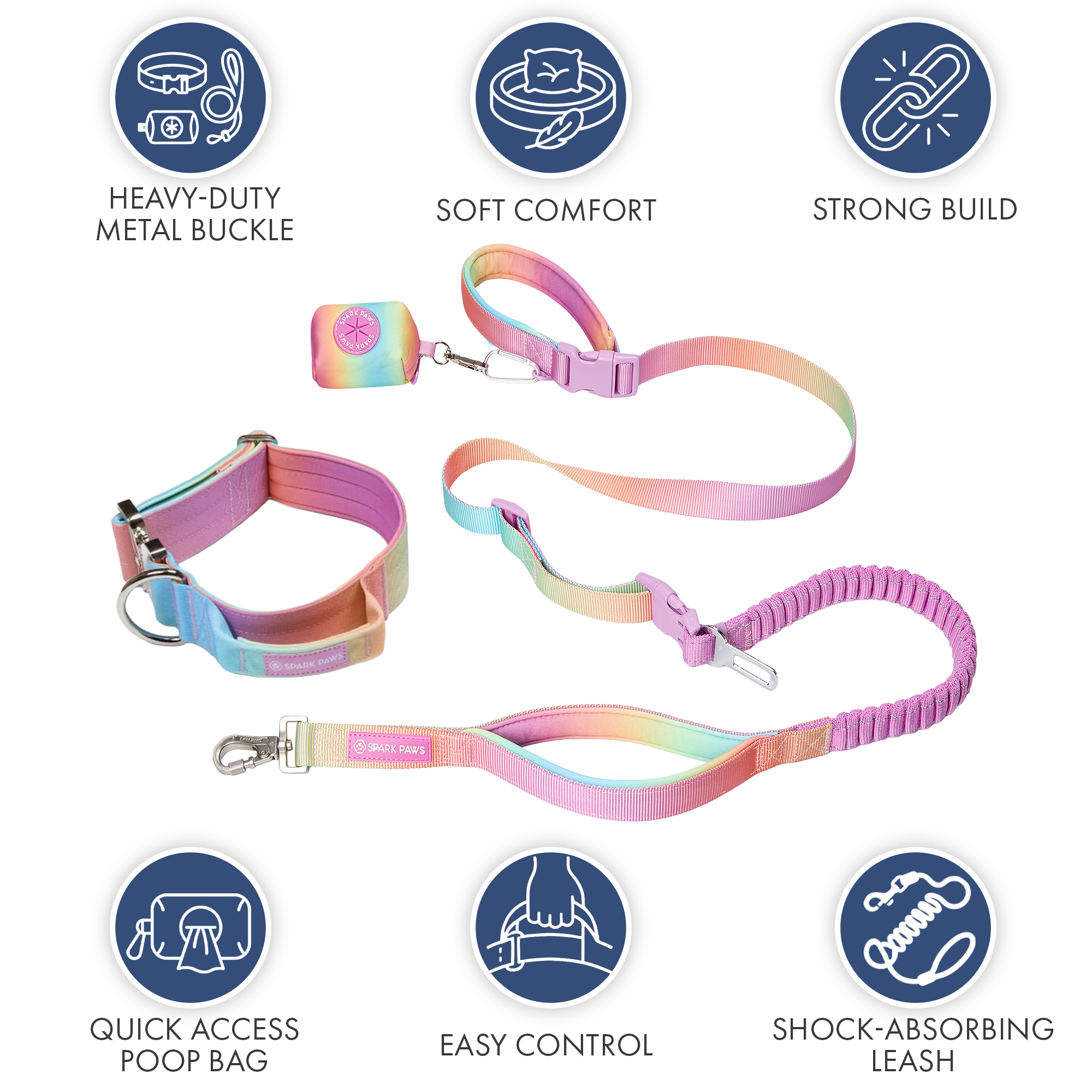 Comfort Control Collar and Multipurpose Leash Set - Pastel Icing - Image 3