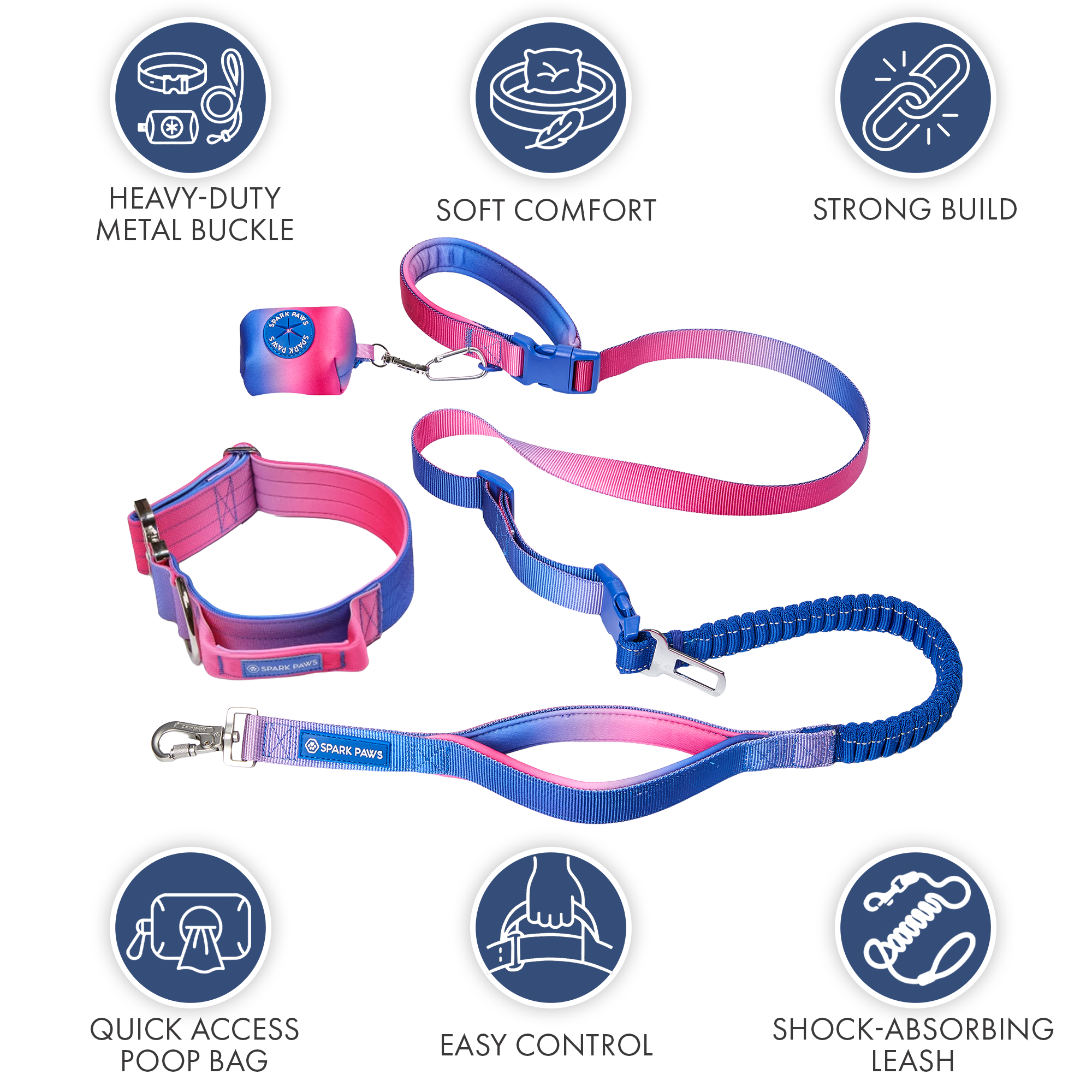 Comfort Control Collar and Multipurpose Leash Set - Snow Cone - Image 3