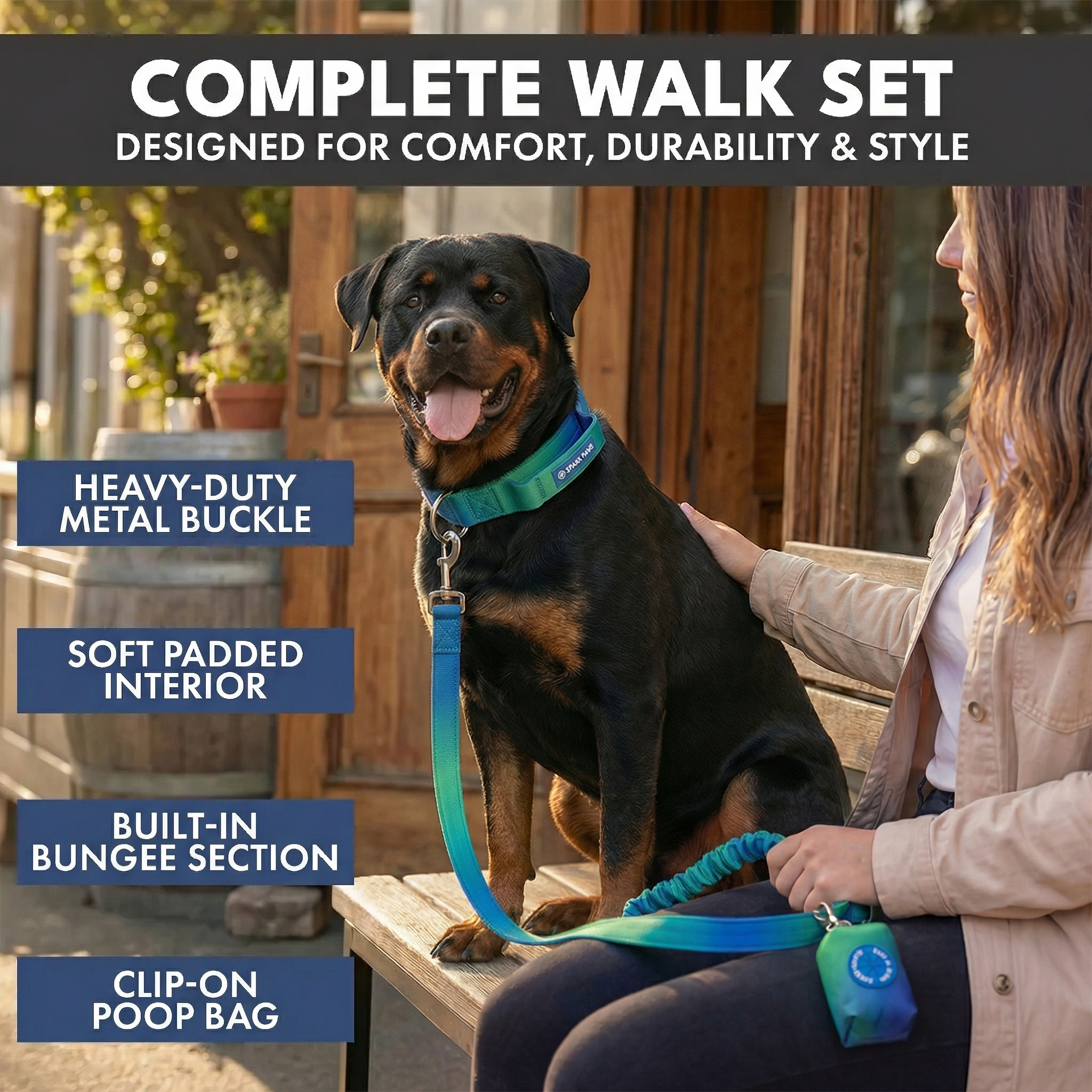 Comfort Control Collar and Multipurpose Leash Set - Lime Wave - Image 4