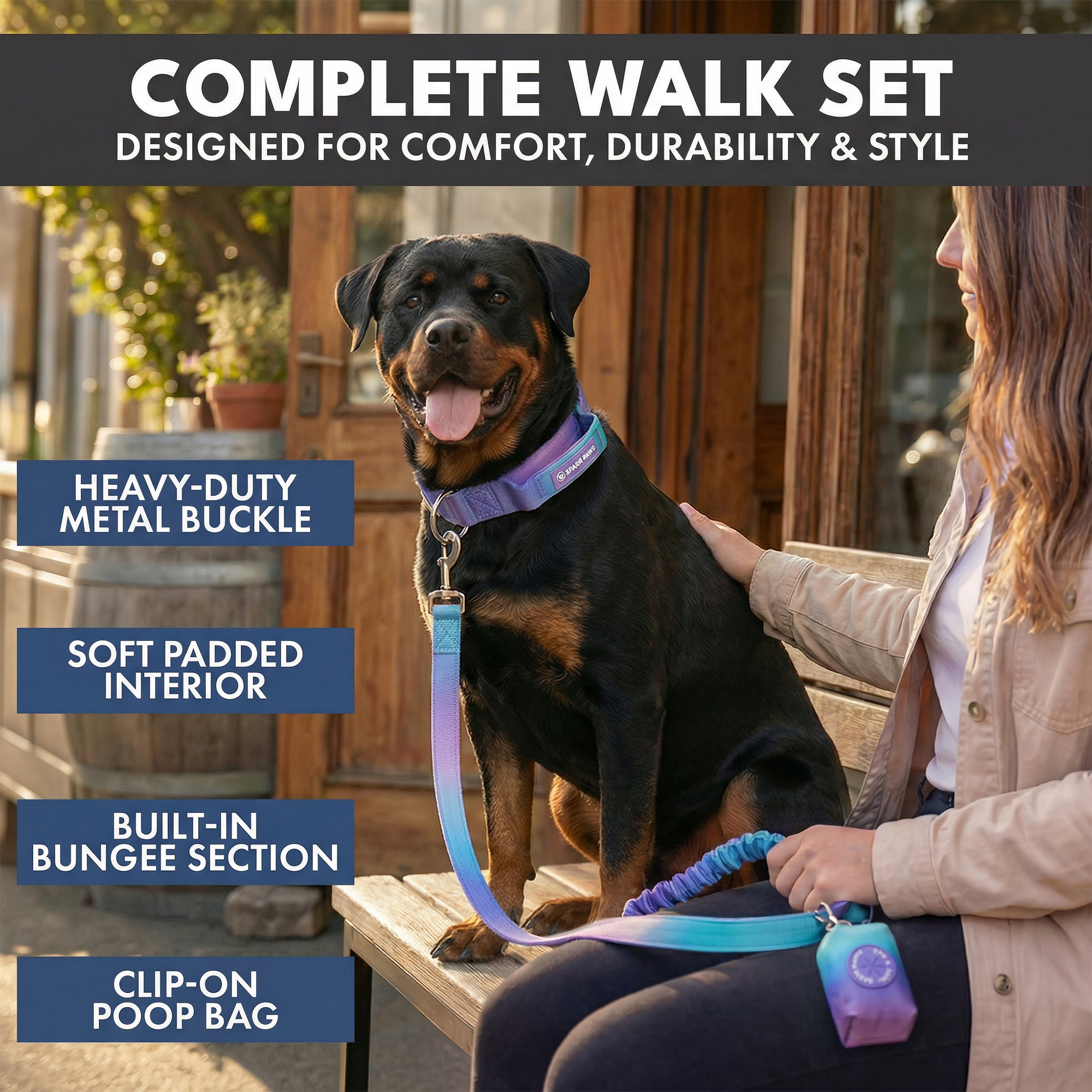 Comfort Control Collar and Multipurpose Leash Set - 90s Retro - Image 4