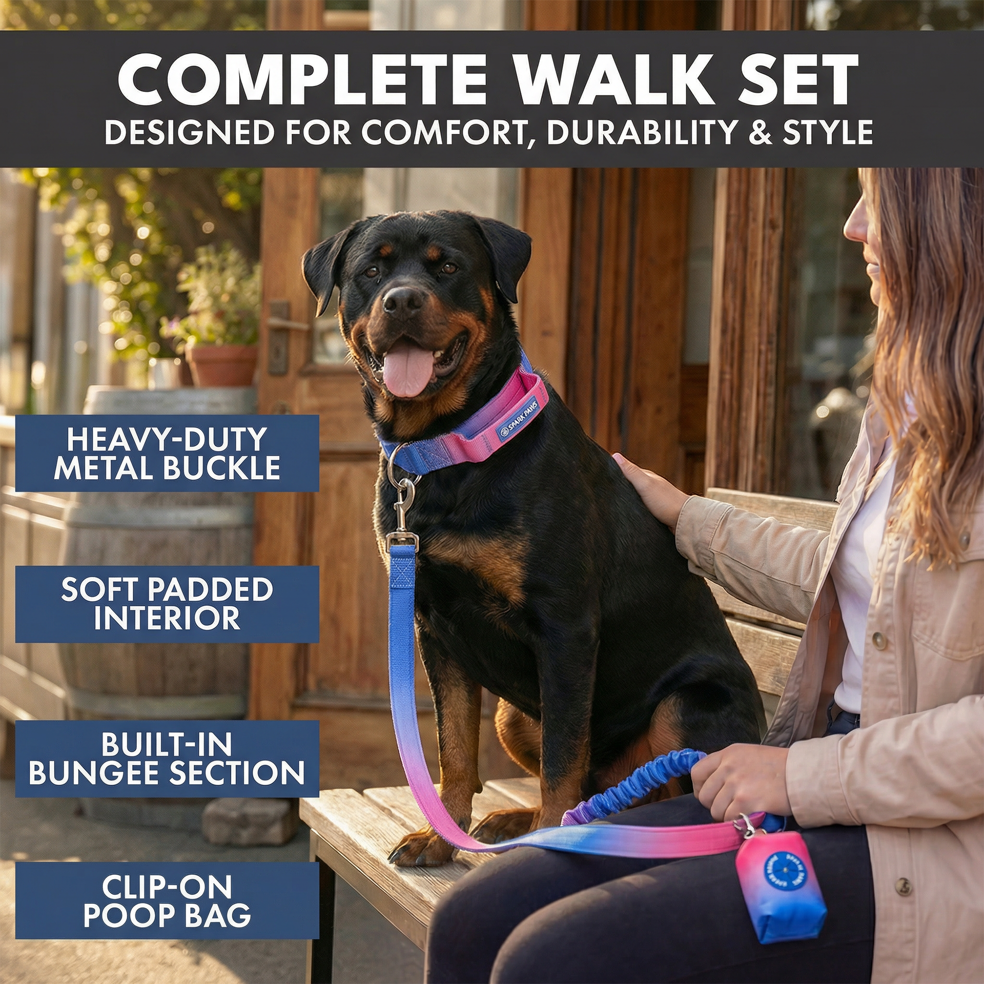 Comfort Control Collar and Multipurpose Leash Set - Snow Cone - Image 4