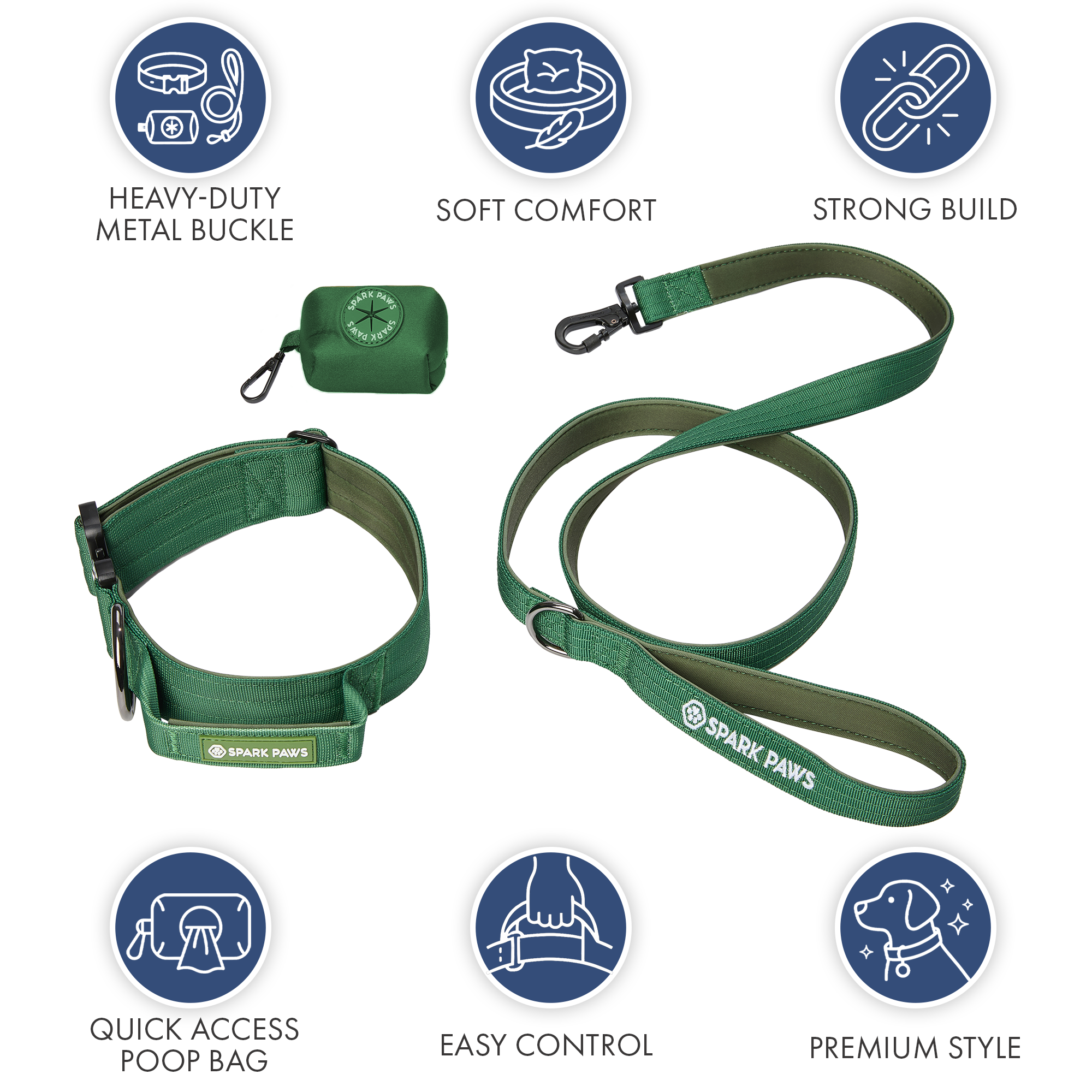 Comfort Control Collar Set - Army Green - Image 3