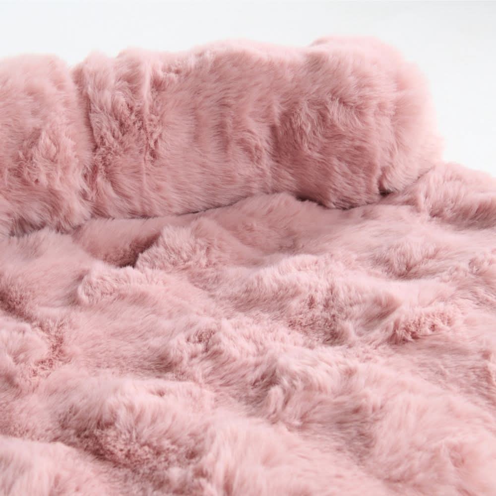 Calming Fluffy Couch Cover Dog Bed - Pink - Image 6
